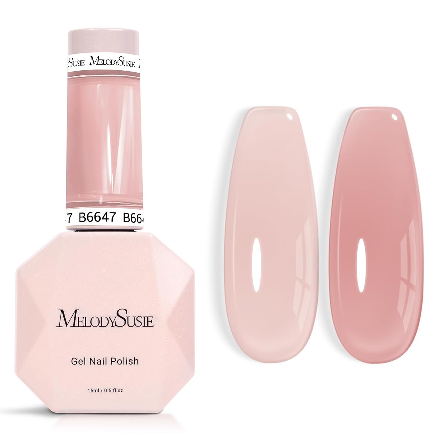 MelodySusie Jeweliver Nude Gel Nail Polish. 0.5Fl.oz Milky Gel Polish Pastel Color Soak Off UV LED Light Cure Gift for Women Manicure Nail Art DIY at Home JM08 : Beauty & Personal Care