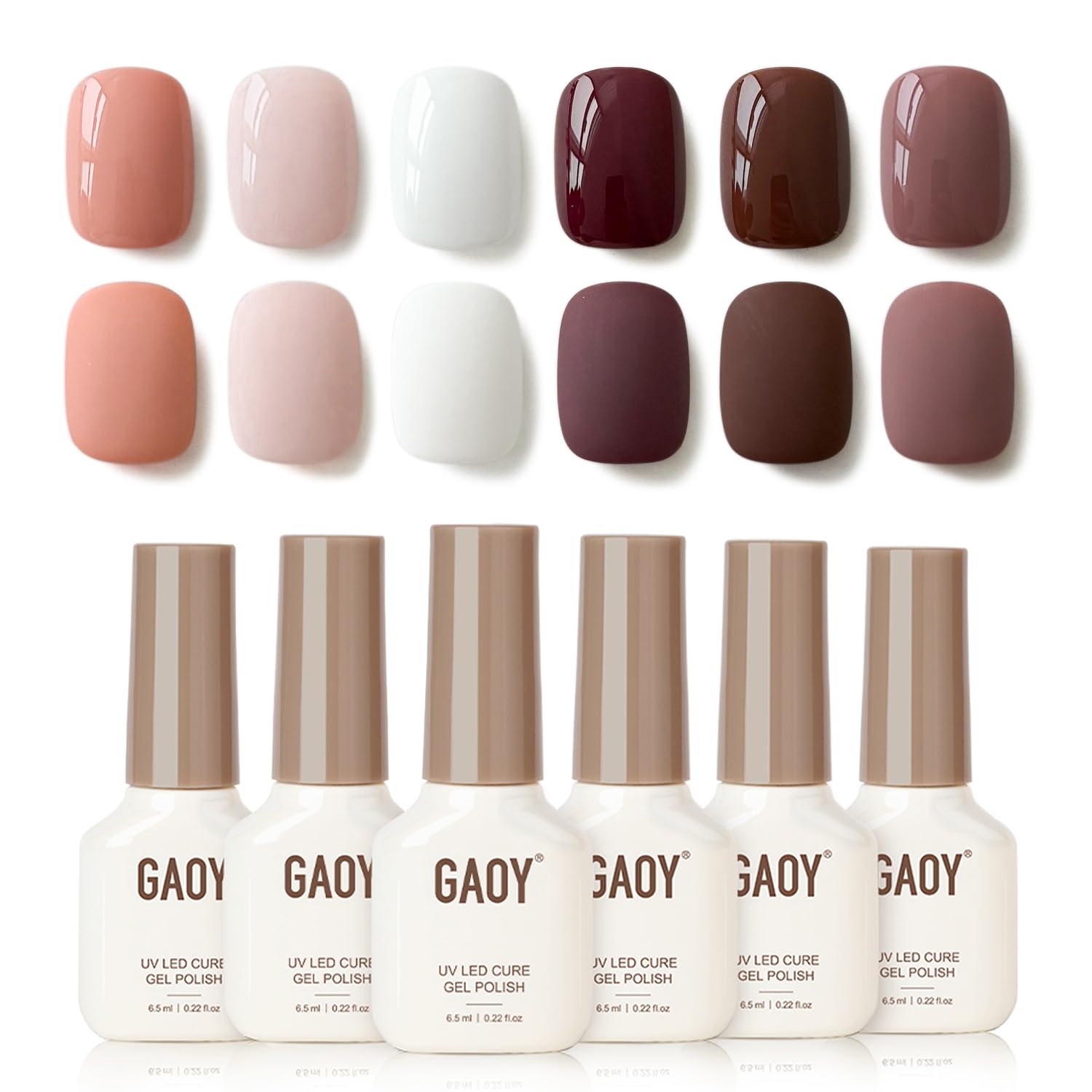 GAOY Rose Garden Jelly Gel Nail Polish of 6 Transparent Nude Red Pink Brown Colors Sheer Gel Polish Kit for Salon Manicure and Nail Art DIY at Home : Beauty & Personal Care