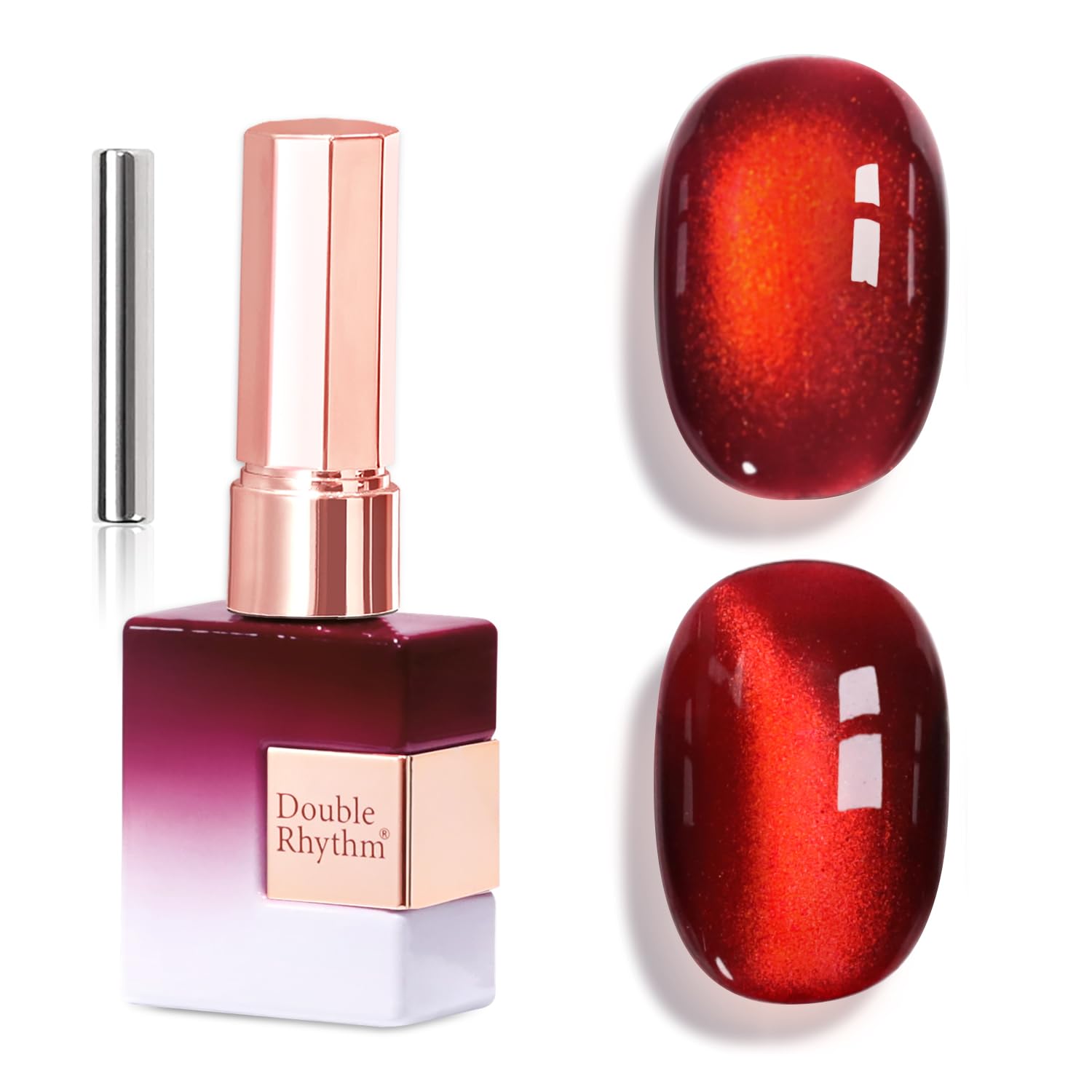 Double Rhythm 0.5 OZ Cat Eye Gel Polish with Magnet 15ML Holographic Glitter Shimmer Translucent Jelly Color Magnetic Polish Salon DIY at Home (Silver-MC1019) : Beauty & Personal Care