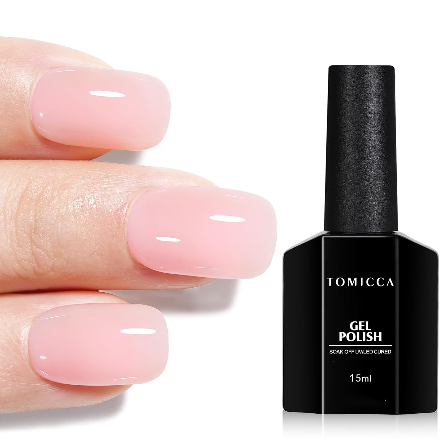 TOMICCA Nude Gel Nail Polish.15ml Light Nude Gel Polish.Soak Off Uv Led Cure Needed .Color Long Lasting Translucent Nail Art Manicure French Salon Diy Design Gifts For Woman : Beauty & Personal Care