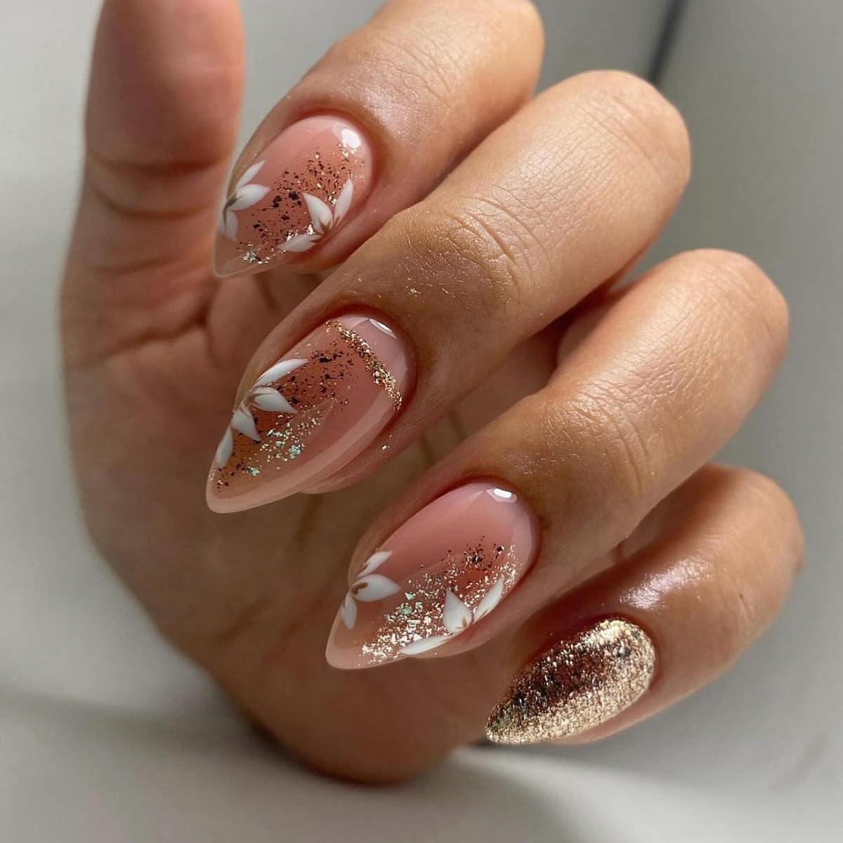 YKZFUI French Tip Press on Nails with Charms. Medium. Cute Bow. Long Square Shape. Acrylic Fake Stick On Nails with Heart and Rhinestones for Women Daily Wear. White : Beauty & Personal Care