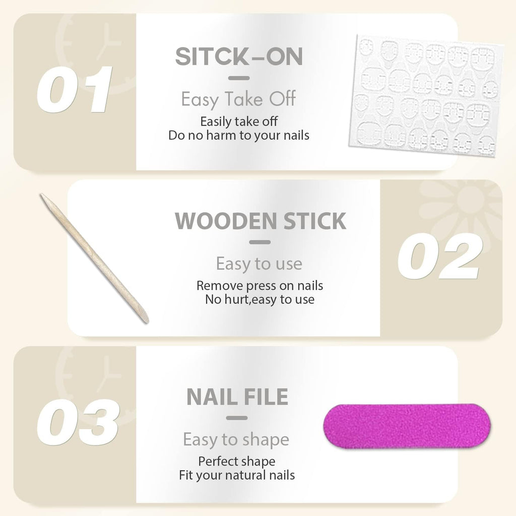 KQueenest Ombre Pink Press on Nails Long Square Shaped Gradient French Fake Nails Press Ons. Natural Gel Square Tips - 24 Pcs Coffin Acrylic False Nails Set for Women Daily Wear : Beauty & Personal Care