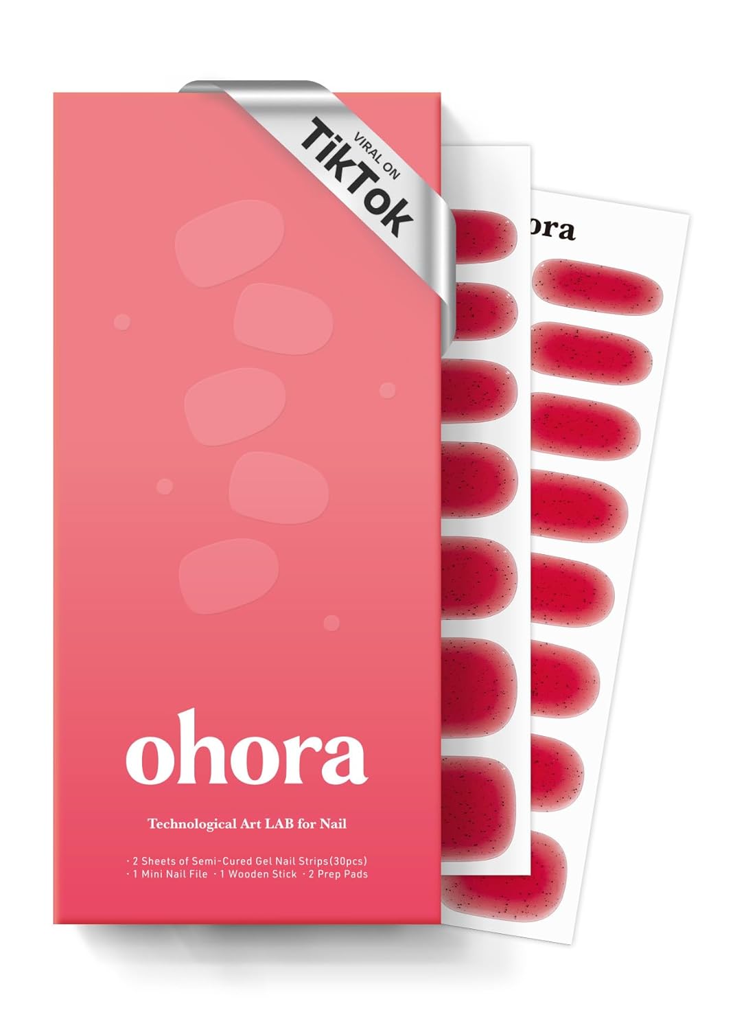 ohora Semi Cured Gel Nail Strips (N Cream Indigo) - Blue. Solid. Works with Any UV/LED Lamps. Salon-Quality. Long Lasting. Easy to Apply & Remove - Includes 2 Prep Pads. Nail File & Wooden Stick : Beauty & Personal Care