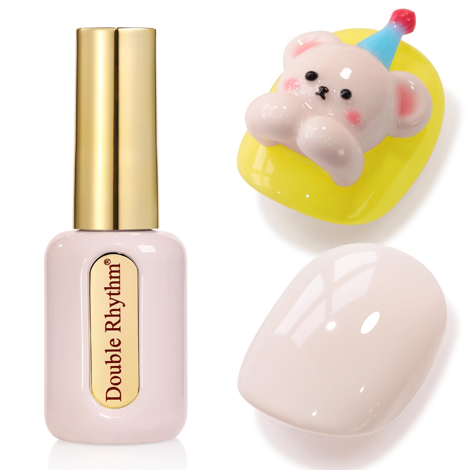 Double Rhythm 0.50 OZ Gel Polish Hema Free Same Color Same Bottle Golden Round Translucent Neutral Natural Milky 15 ML Jelly UV Polish Art DIY at Home (Bright Pink-H1040) : Beauty & Personal Care