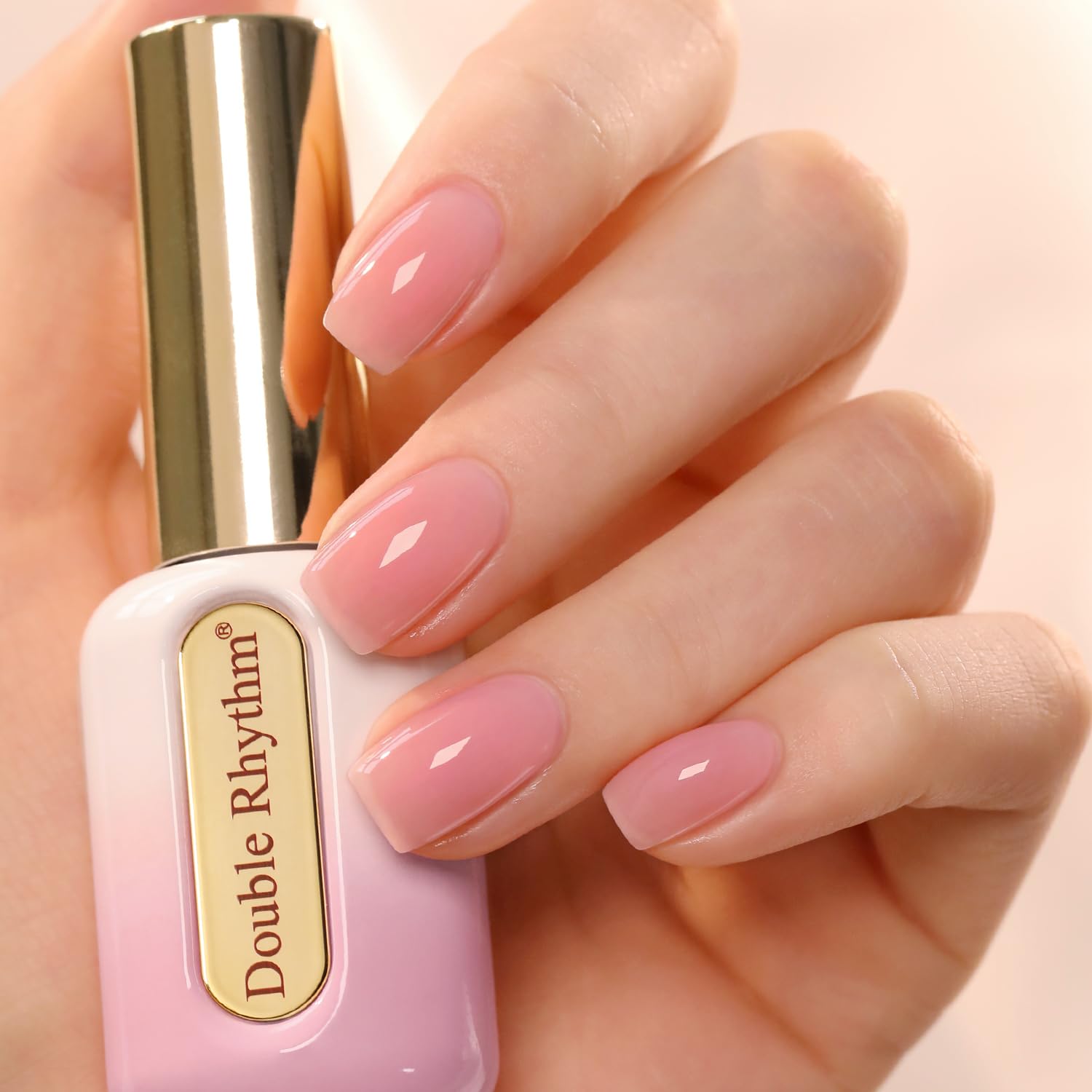 Double Rhythm 0.50 OZ Gel Polish Hema Free Same Color Same Bottle Golden Round Translucent Neutral Natural Milky 15 ML Jelly UV Polish Art DIY at Home (Bright Pink-H1040) : Beauty & Personal Care