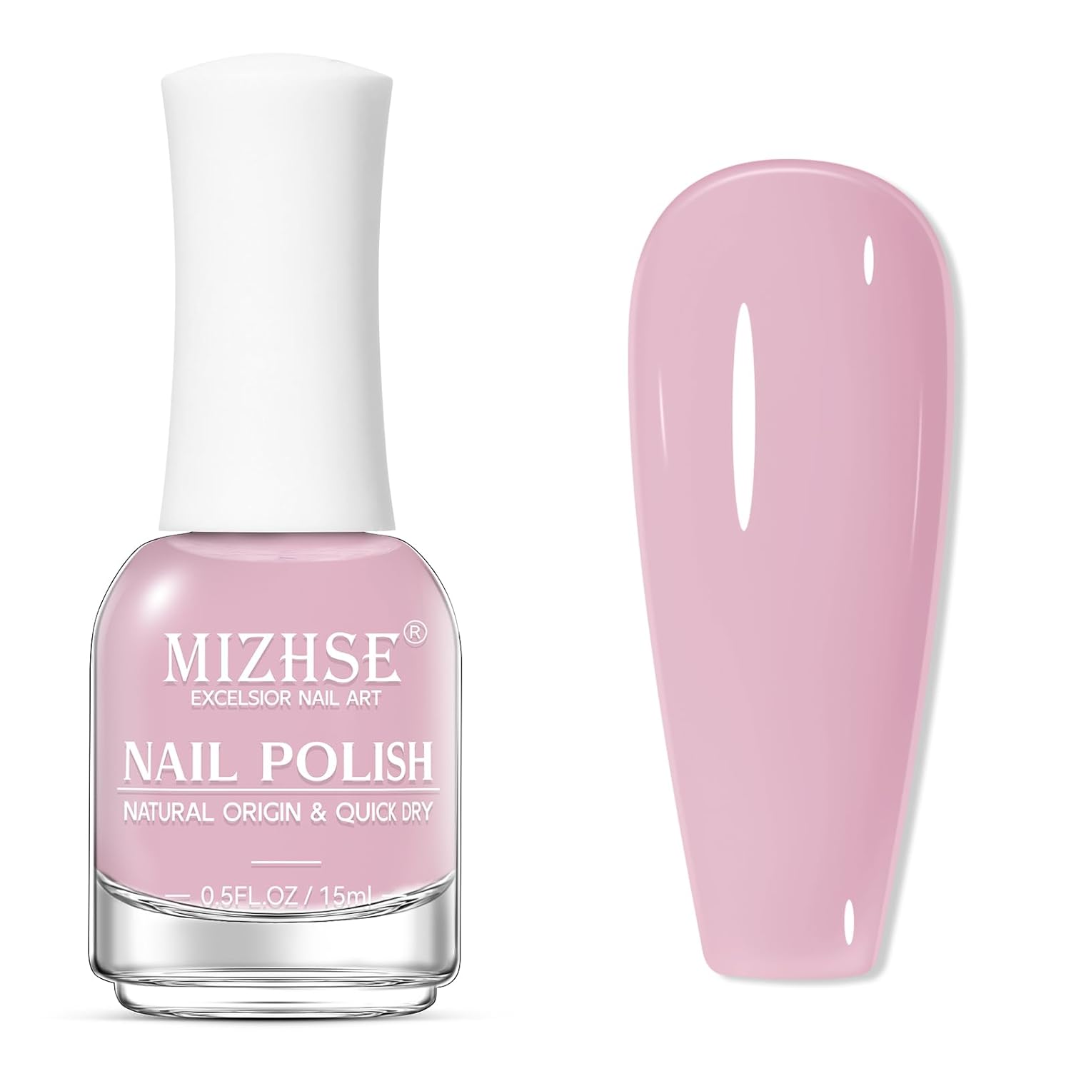 MIZHSE Quick Dry Nail Polish. Hot Pink Nail Polish Non Gel Air Drying Fast. 15ml Glossy Finish Regular Rose Red Nail Lacquer Full Coverage Nail Art Manicure DIY Home : Beauty & Personal Care