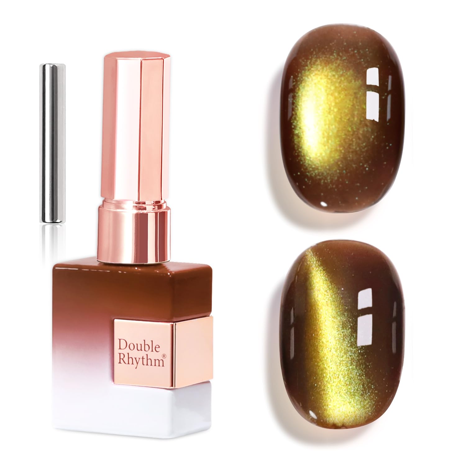 Double Rhythm 0.5 OZ Cat Eye Gel Polish with Magnet 15ML Holographic Glitter Shimmer Translucent Jelly Color Magnetic Polish Salon DIY at Home (Silver-MC1019) : Beauty & Personal Care