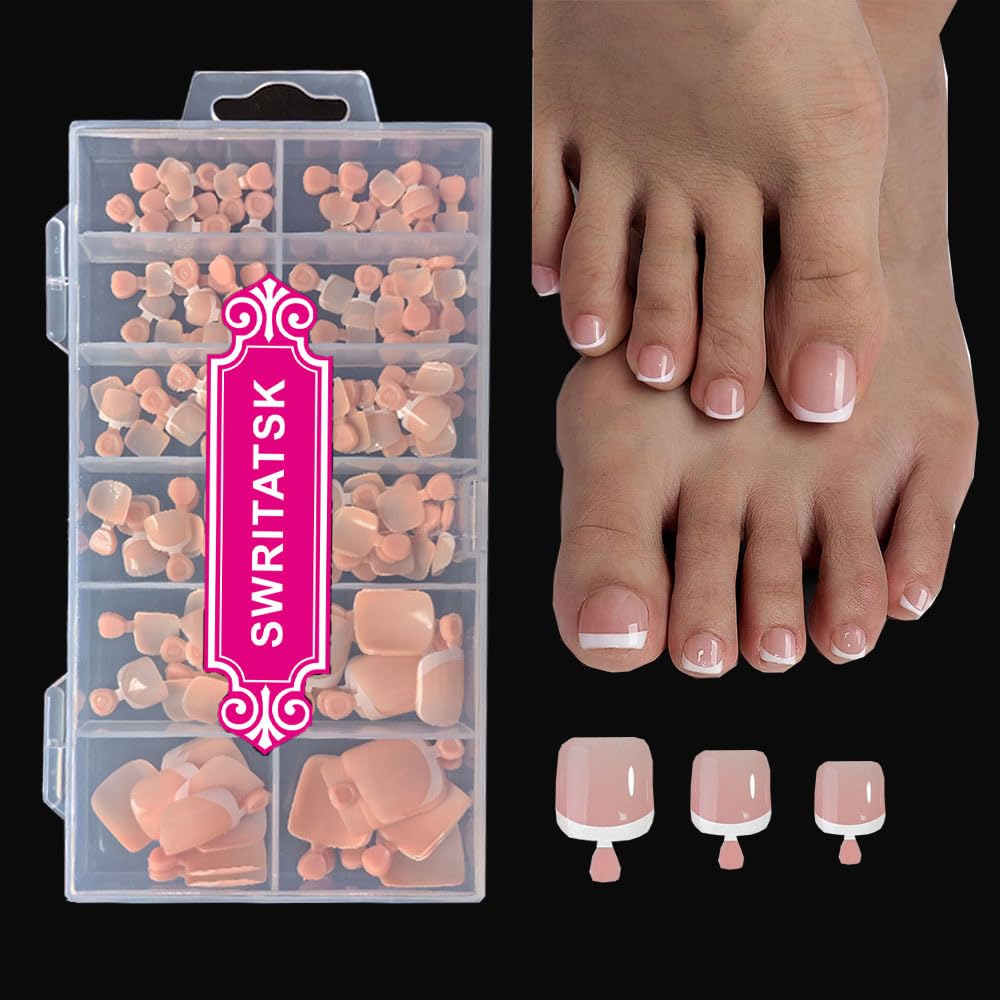 SWRITATSK Toe Nail Tips.French Press On Toenails For Women.120Pcs Press On Nails.Square Toe Nail Press Ons Toe Nails.12 Size French Nude Wearable Full Cover Fake Toenails.False Nails Gel Toe Nails : Beauty & Personal Care