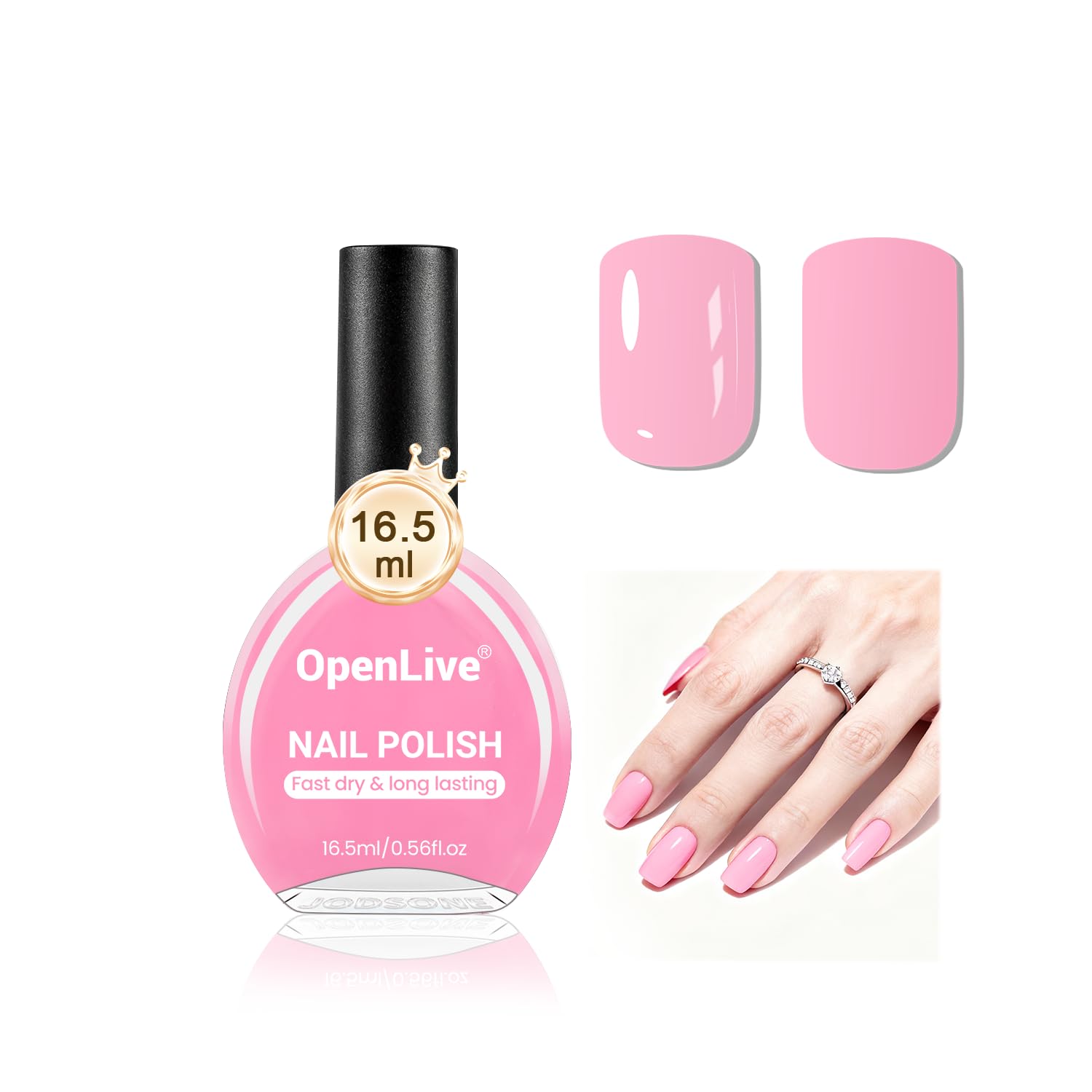OpenLive 16.5ml Dark Red Nail Polish Large Volume Quick Dry Nail Polish. Long Lasting Shine. Fingernail Toenail Nail Art DIY Home Travel Nail Art Gift : Beauty & Personal Care