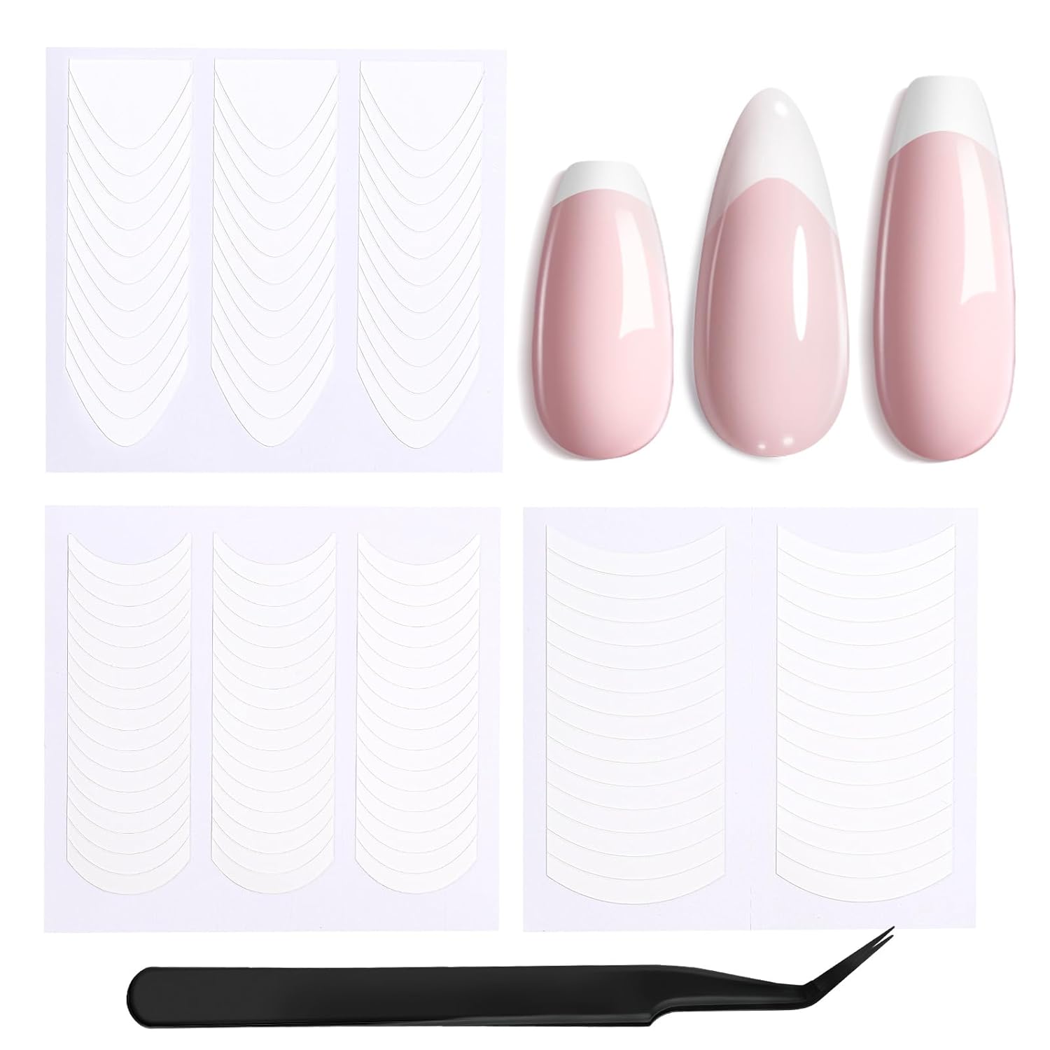 Beetles French Manicure Nail Art Stickers 30 Sheets French Tip Tool 3 Designs Self-Adhesive Nail Tips Guides for DIY Decoration Nails Art : Beauty & Personal Care