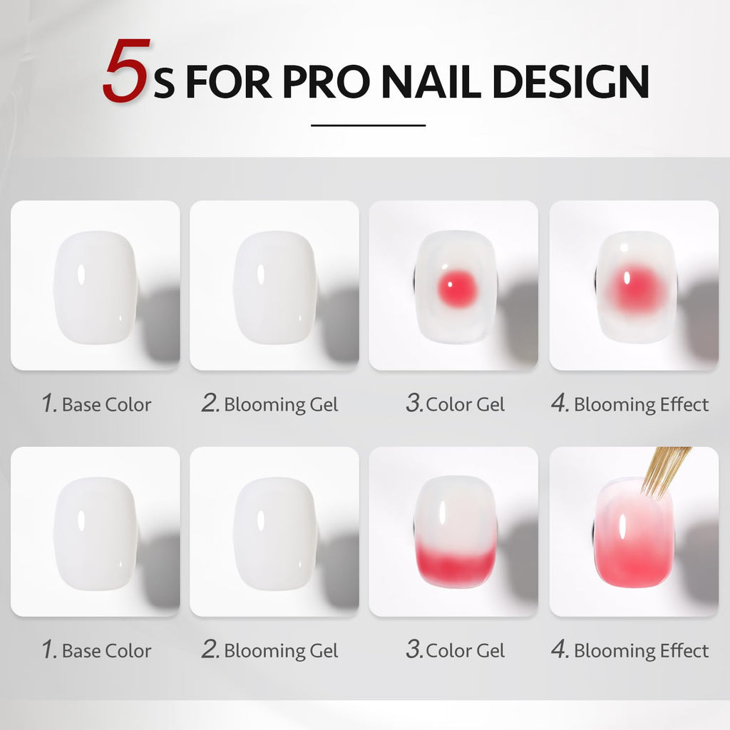 GAOY Nail Blooming Gel. 16ml Clear Blooming Gel Polish. Spreading Effects Soak Off UV Light Cure for Nail Art DIY : Beauty & Personal Care