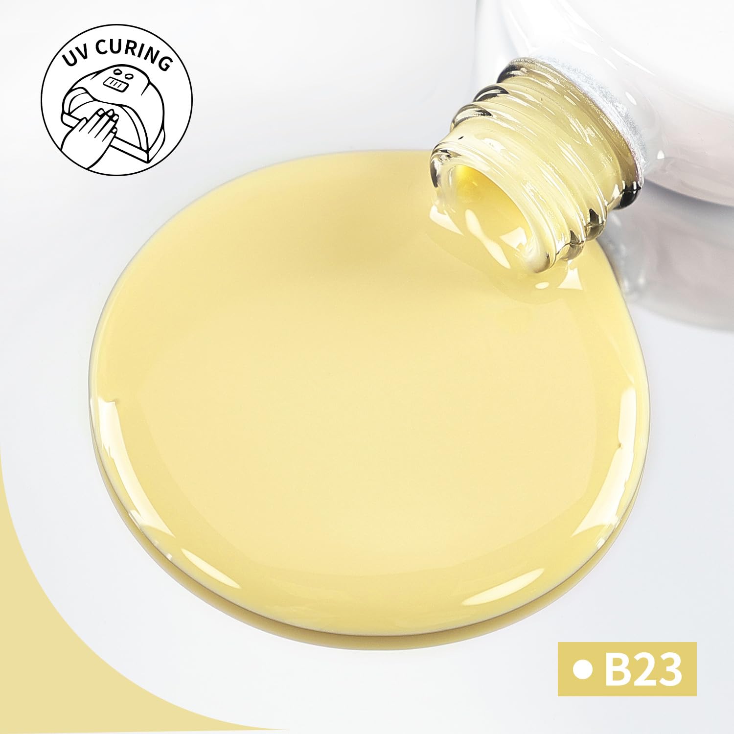 JODSONE Pastel Yellow Gel Nail Polish 10ml Soak Off LED Gel Polish Butter Yellow Nail Color Salon Quality Long-Lasting Low Odor (Need U V Lamp Curing) : Beauty & Personal Care