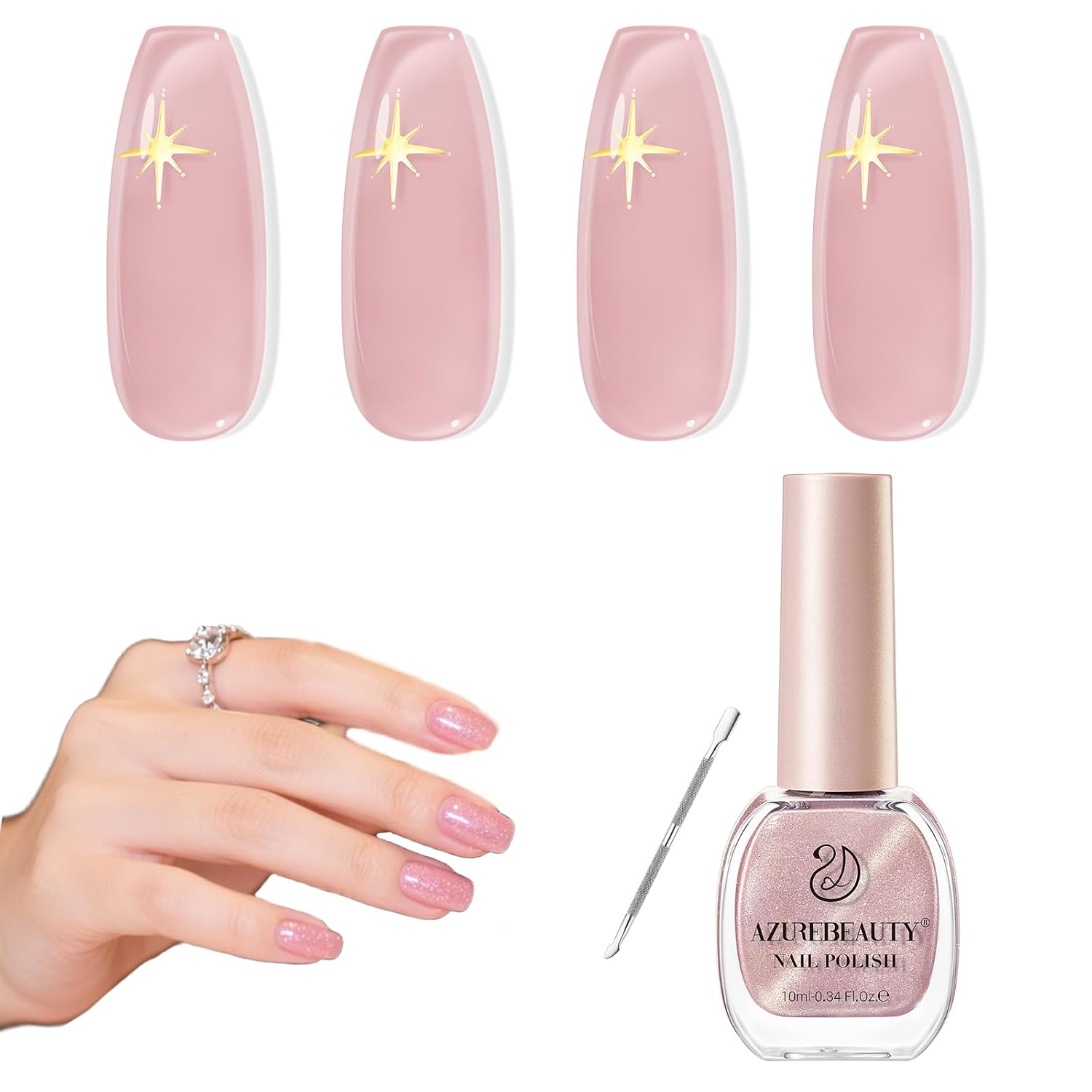AZUREBEAUTY Milky White Translucent Nail Polish – Quick Dry. Long-Lasting. Natural Jelly Glossy Finish for DIY Manicure & Nail Art. Salon Quality for Women : Beauty & Personal Care