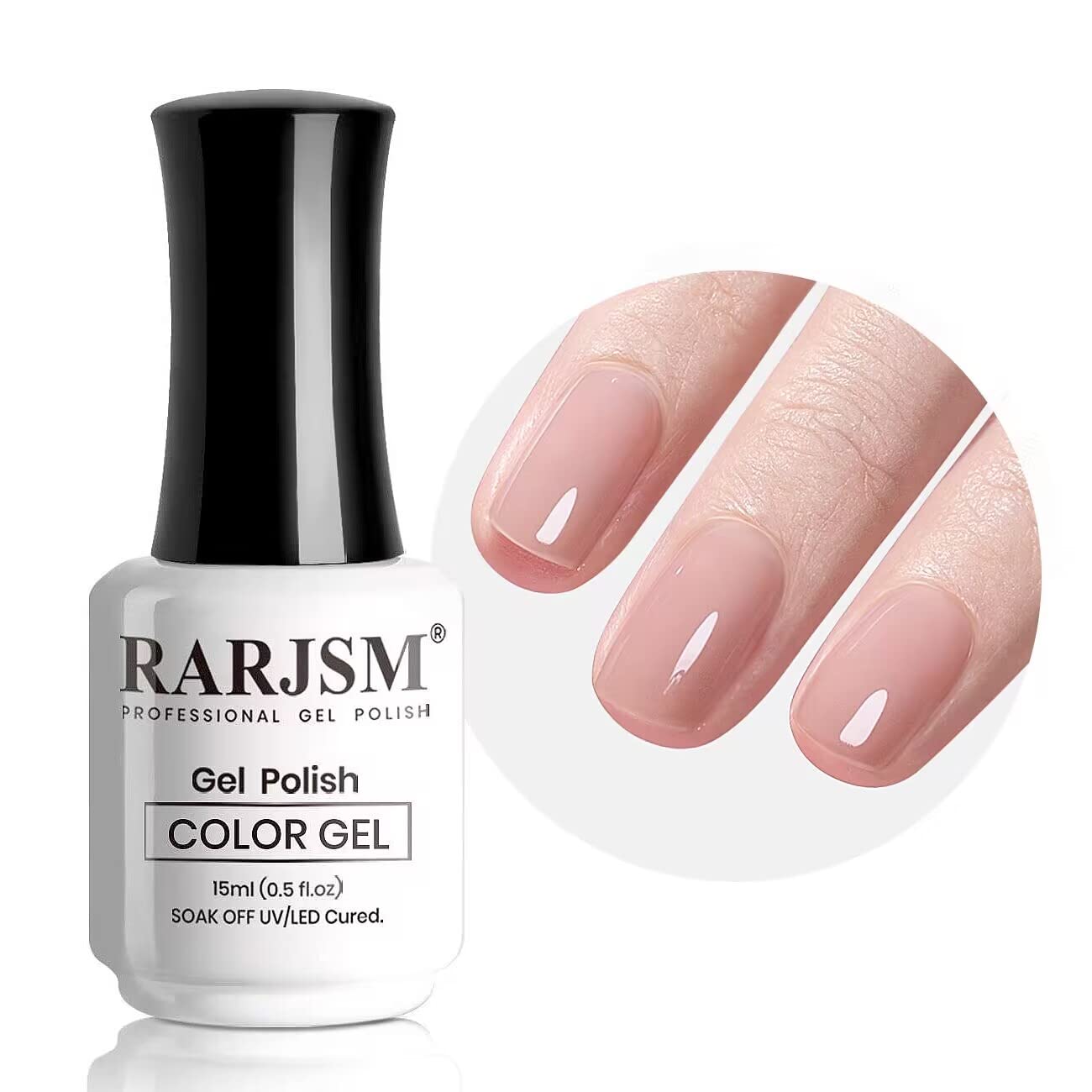 RARJSM Nude Gel Polish Sheer Rose Pink Gel Nail Polish Clear Pink French Manicure Nude Pink Jelly Nail GelPolish Varnish Curing Requires 1pcs 15ml LED UV Gel Soak Off for Home Salon Nail Art DIY : Beauty & Personal Care