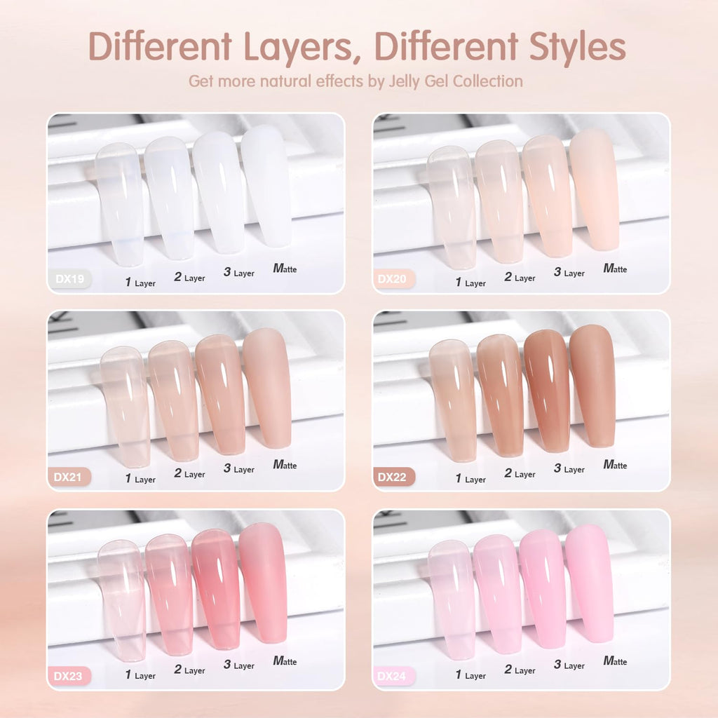 SHOYUM Nude Pink Gel Nail Polish Set- 6 Colors Sheer Milky White Jelly Gel Polish All Seasons Skin Tones Neutral Gel Polish Kit. Soak Off LED Gel Nail Kit Manicure DIY Home : Beauty & Personal Care