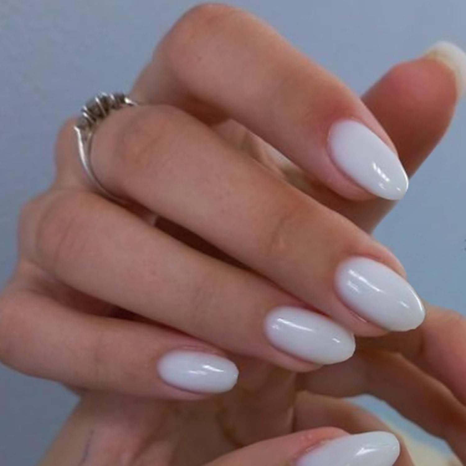 Hkanlre Square French Press on Nails Short Cute Fake Nails Acrylic Flower False Nails for Women and Girls 24PCS : Beauty & Personal Care