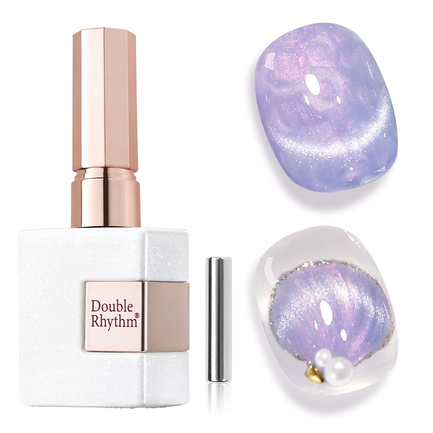Double Rhythm 15ML Ice Glass Cat Eye Gel Polish with Magnet Holographic Glitter Shimmer Translucent Sheer Color Salon Soak Off Magnetic Nail at Home (Golden Violet-MC1129) : Beauty & Personal Care