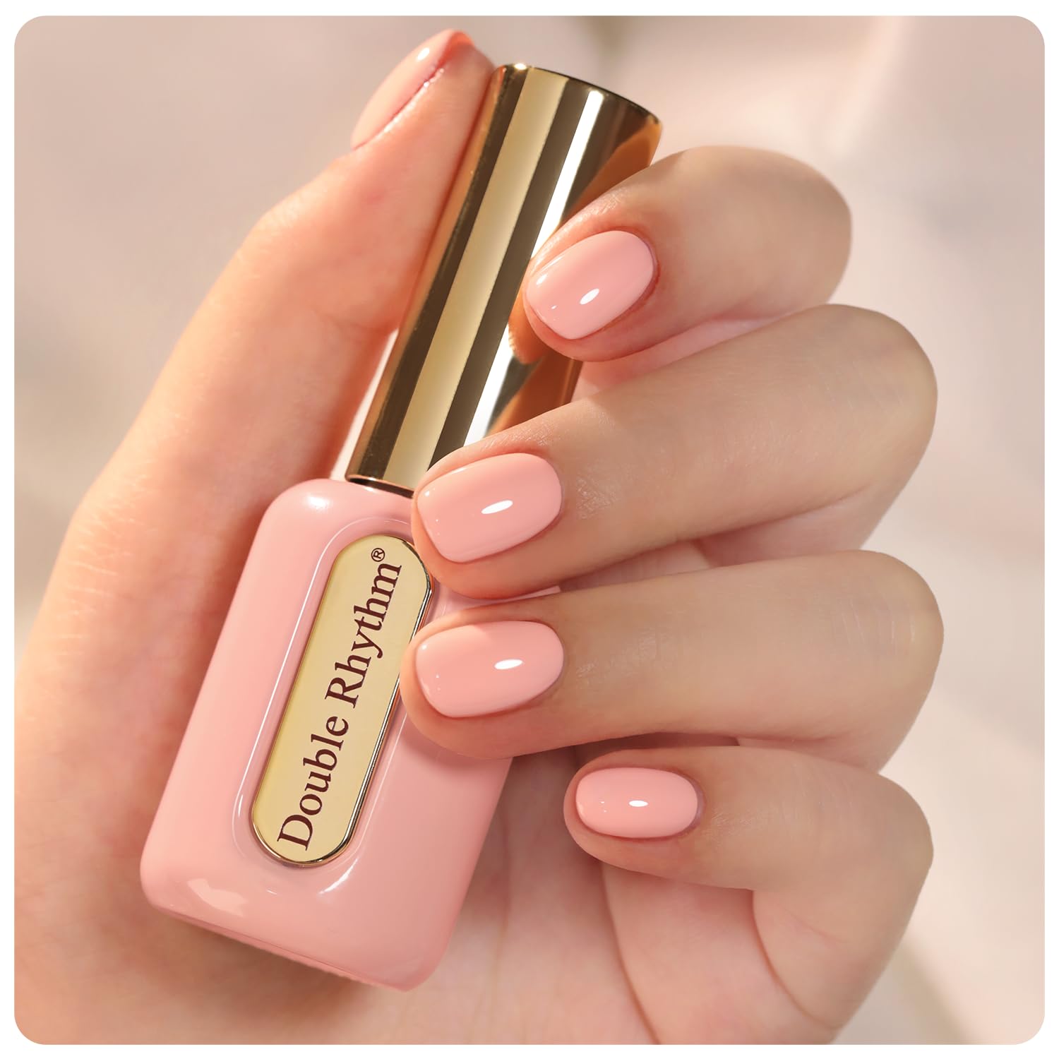 Double Rhythm 0.50 OZ Gel Polish Hema Free Same Color Same Bottle Golden Round Translucent Neutral Natural Milky 15 ML Jelly UV Polish Art DIY at Home (Bright Pink-H1040) : Beauty & Personal Care