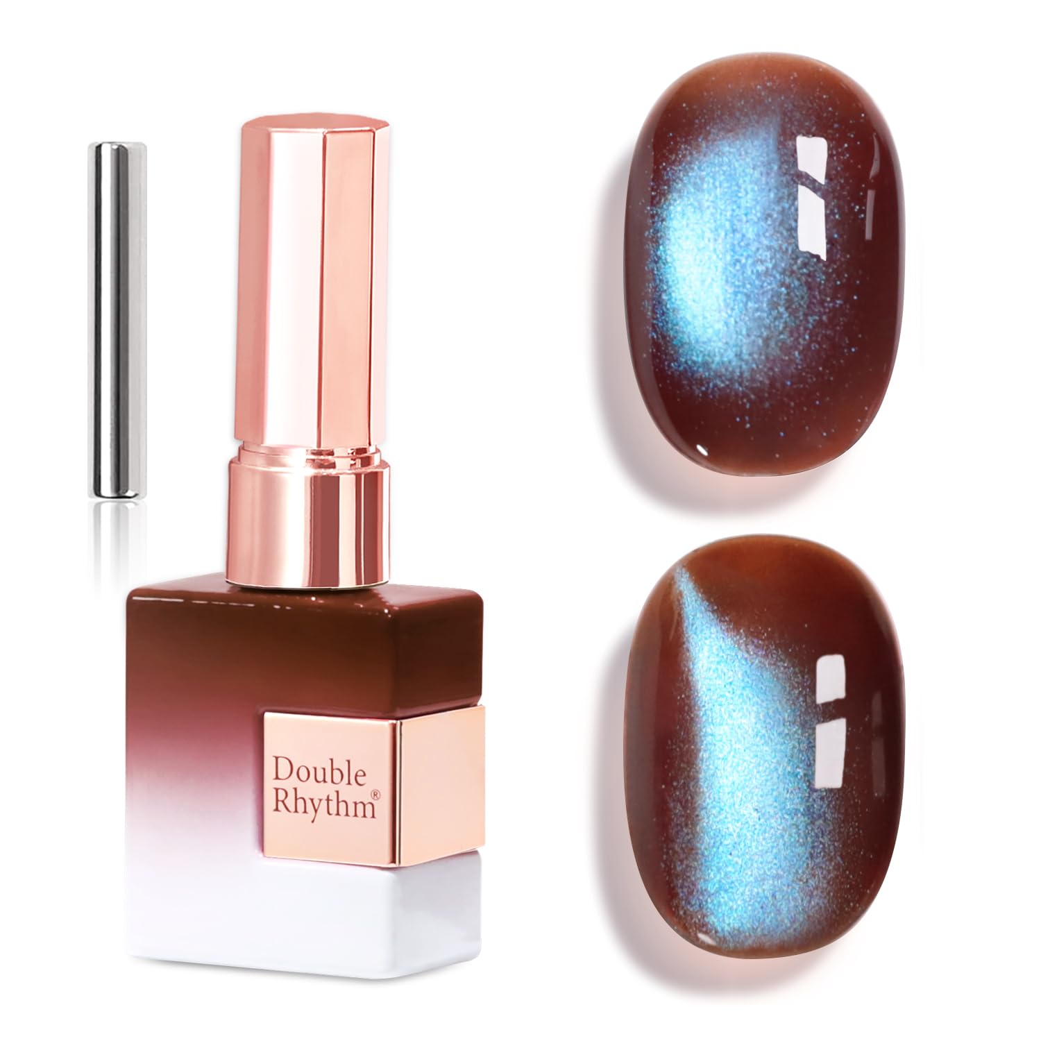 Double Rhythm 0.5 OZ Cat Eye Gel Polish with Magnet 15ML Holographic Glitter Shimmer Translucent Jelly Color Magnetic Polish Salon DIY at Home (Silver-MC1019) : Beauty & Personal Care