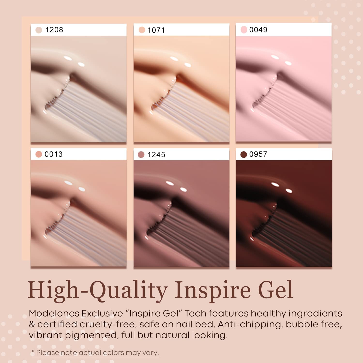 modelones Gel Nail Polish Kit -6 Colors Nude Pink Milky White Gel Polish Set Skin Tones Neutral Brown Soak Off Gel Nail Kit Manicure DIY Nail Art Salon Home Gift : Beauty & Personal Care