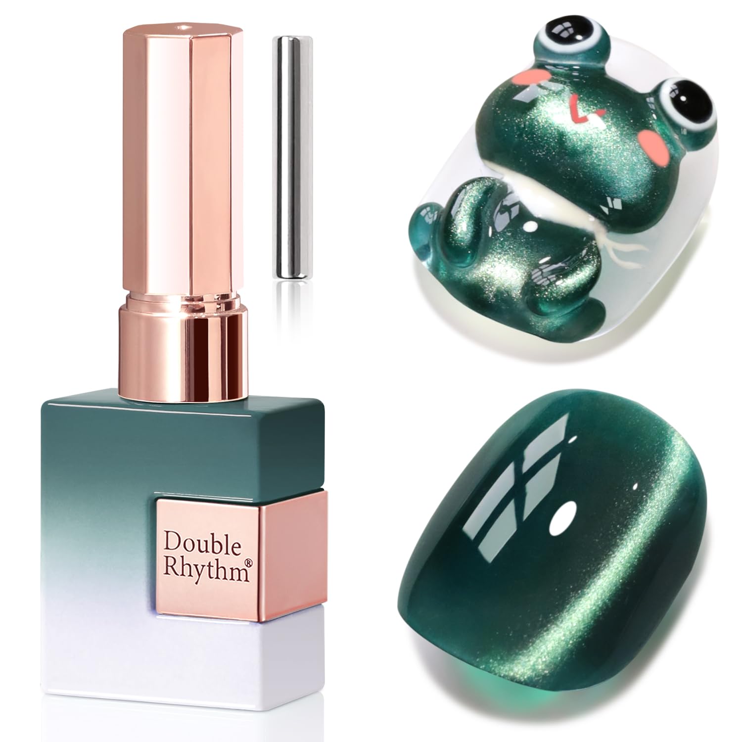 Double Rhythm 0.5 OZ Cat Eye Gel Polish with Magnet 15ML Holographic Glitter Shimmer Translucent Jelly Color Magnetic Polish Salon DIY at Home (Silver-MC1019) : Beauty & Personal Care