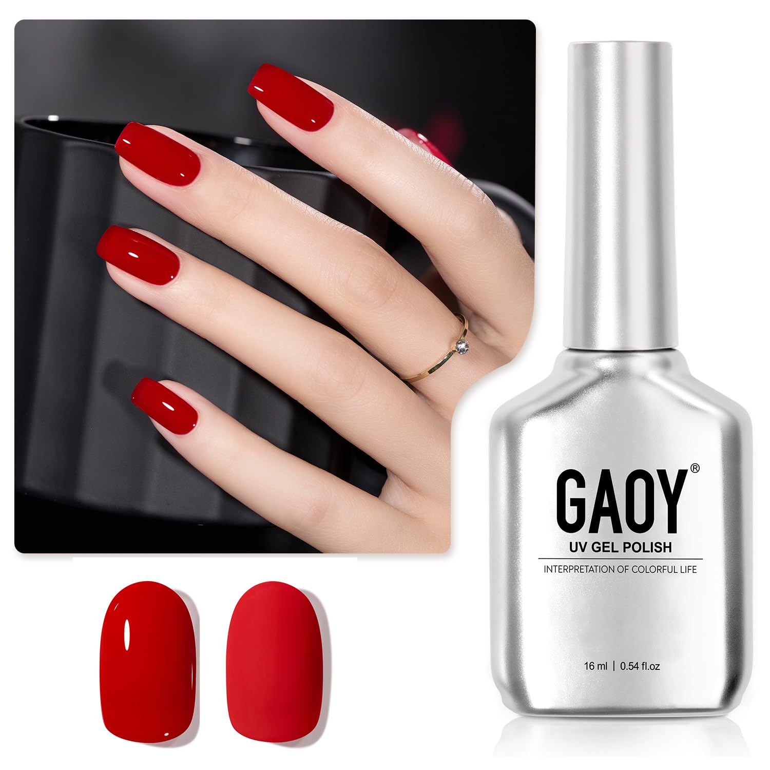 GAOY Red Gel Nail Polish. 16ml Soak Off Gel Polish. UV Light Cure for Nail Art DIY Manicure at Home. 1149 Dark Red Cherry : Beauty & Personal Care