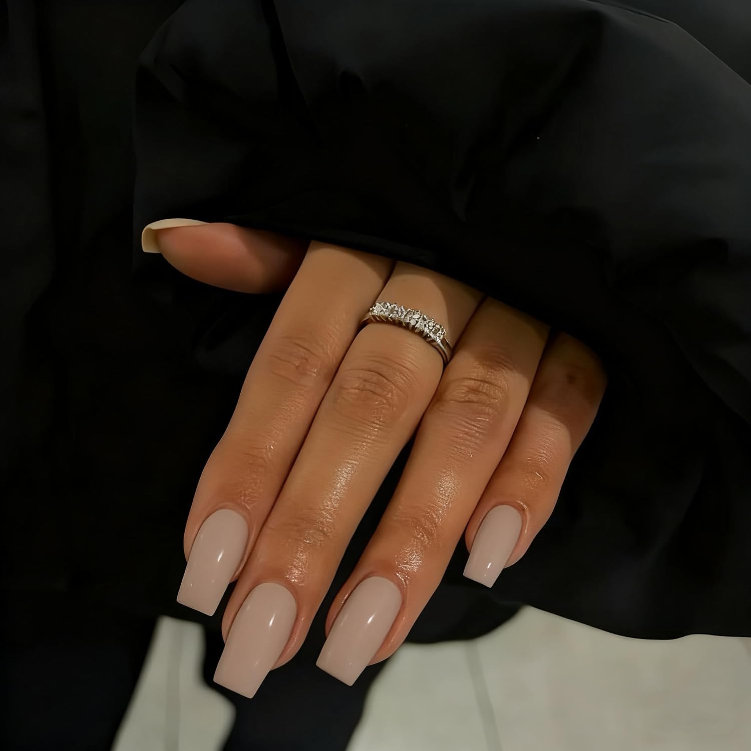 KQueenest Ombre Pink Press on Nails Long Square Shaped Gradient French Fake Nails Press Ons. Natural Gel Square Tips - 24 Pcs Coffin Acrylic False Nails Set for Women Daily Wear : Beauty & Personal Care