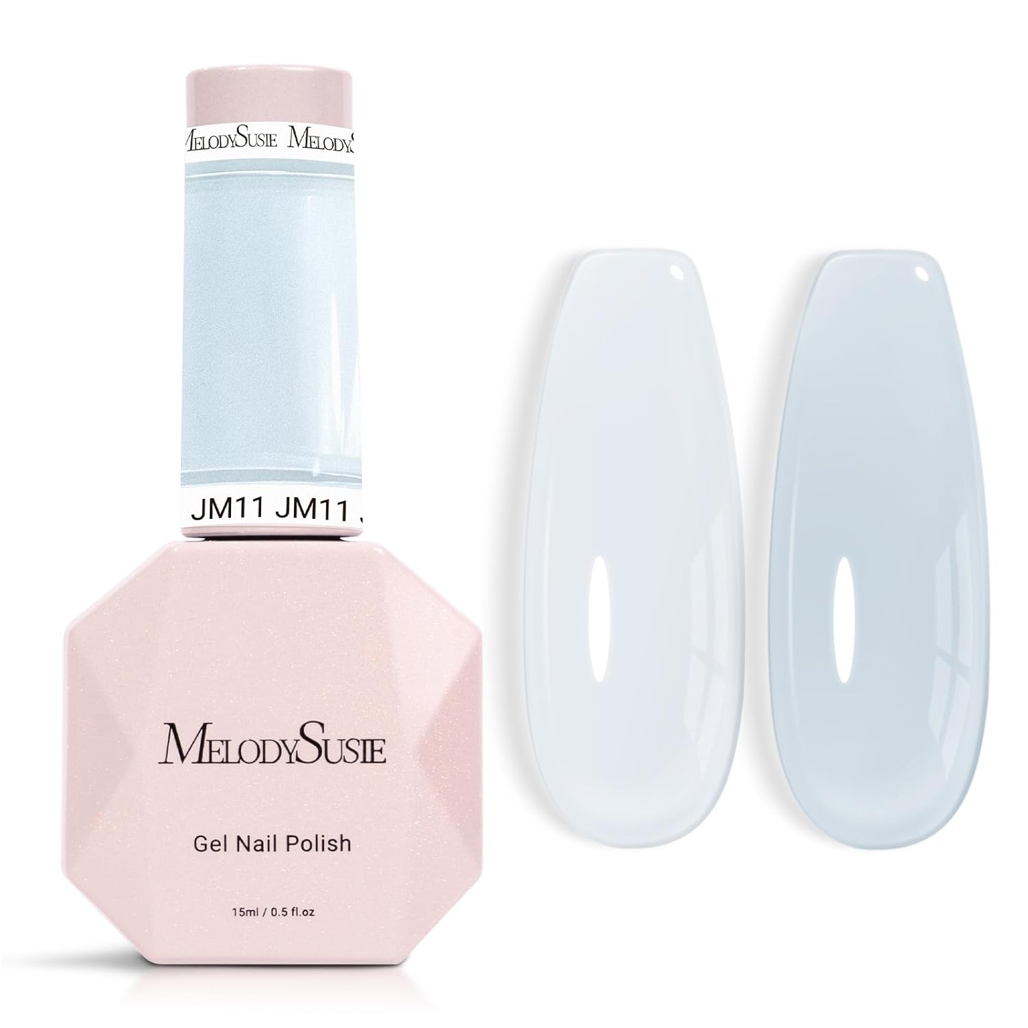 MelodySusie Jeweliver Nude Gel Nail Polish. 0.5Fl.oz Milky Gel Polish Pastel Color Soak Off UV LED Light Cure Gift for Women Manicure Nail Art DIY at Home JM08 : Beauty & Personal Care