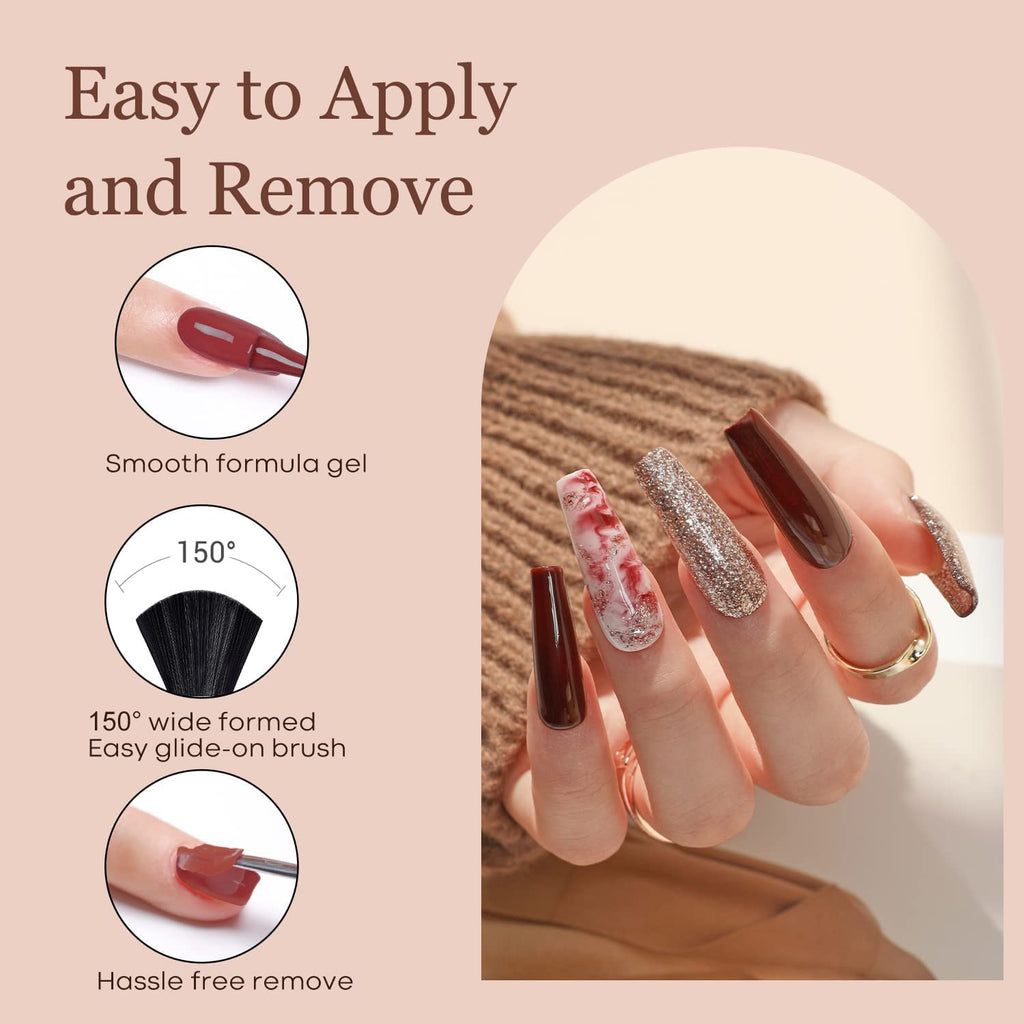 modelones Gel Nail Polish Kit -6 Colors Nude Pink Milky White Gel Polish Set Skin Tones Neutral Brown Soak Off Gel Nail Kit Manicure DIY Nail Art Salon Home Gift : Beauty & Personal Care
