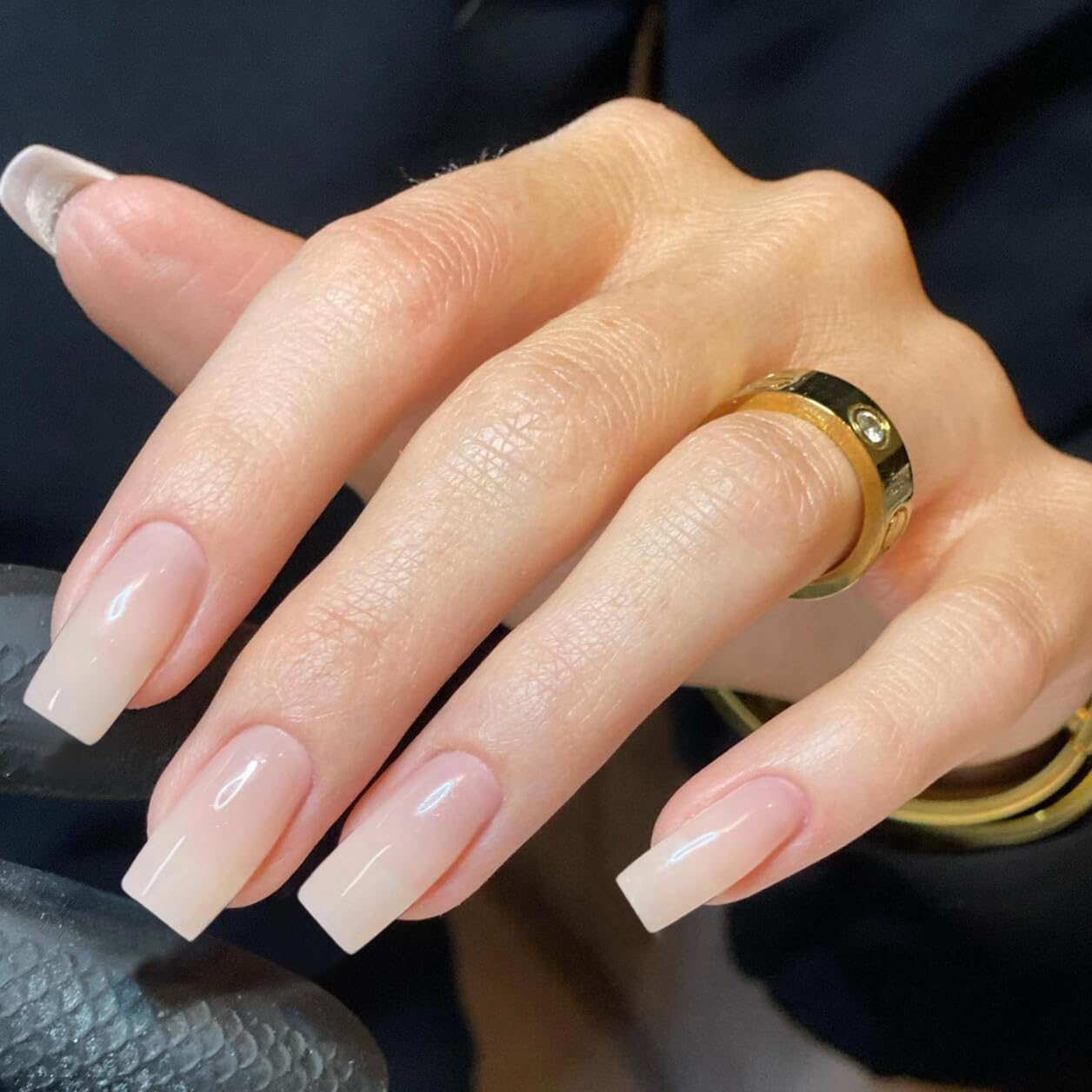 KQueenest Ombre Pink Press on Nails Long Square Shaped Gradient French Fake Nails Press Ons. Natural Gel Square Tips - 24 Pcs Coffin Acrylic False Nails Set for Women Daily Wear : Beauty & Personal Care