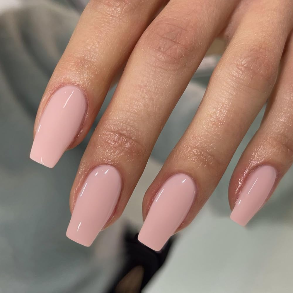 KQueenest Ombre Pink Press on Nails Long Square Shaped Gradient French Fake Nails Press Ons. Natural Gel Square Tips - 24 Pcs Coffin Acrylic False Nails Set for Women Daily Wear : Beauty & Personal Care