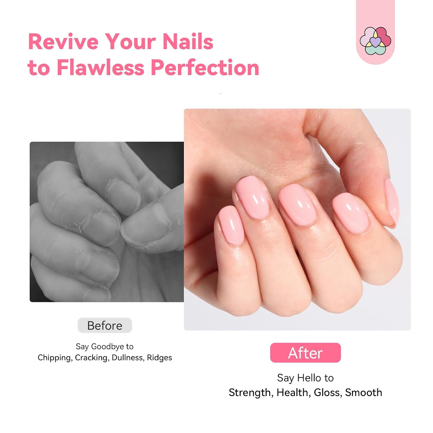 SAVILAND Nail Strengthener: Sheer Pink Natural Concealer Foundation Polish Air Dry Nail Growth for Damaged Nails Repair Weak & Thin Nails Nail Care with Castor Oil & Vitamin E 15ml Women Gift : Beauty & Personal Care
