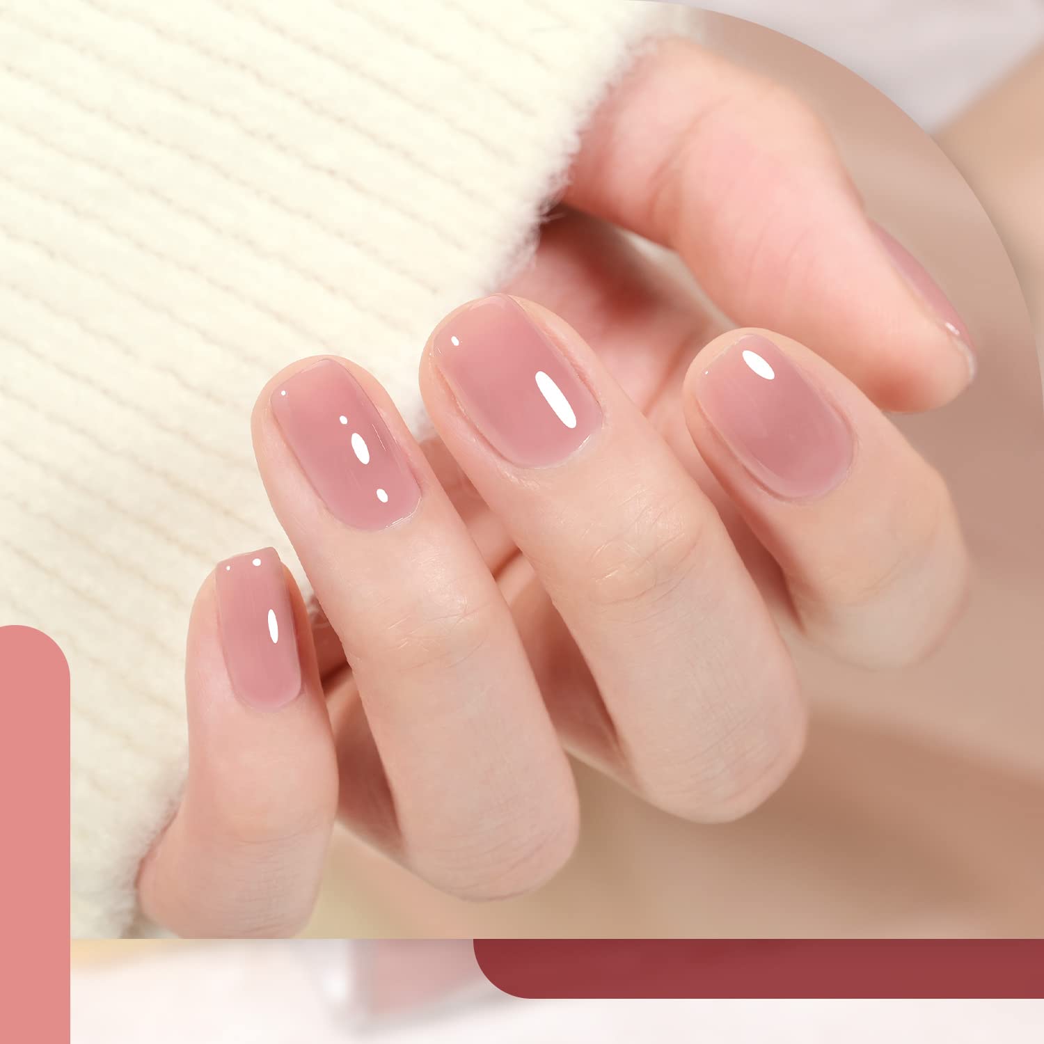 GAOY Rose Garden Jelly Gel Nail Polish of 6 Transparent Nude Red Pink Brown Colors Sheer Gel Polish Kit for Salon Manicure and Nail Art DIY at Home : Beauty & Personal Care