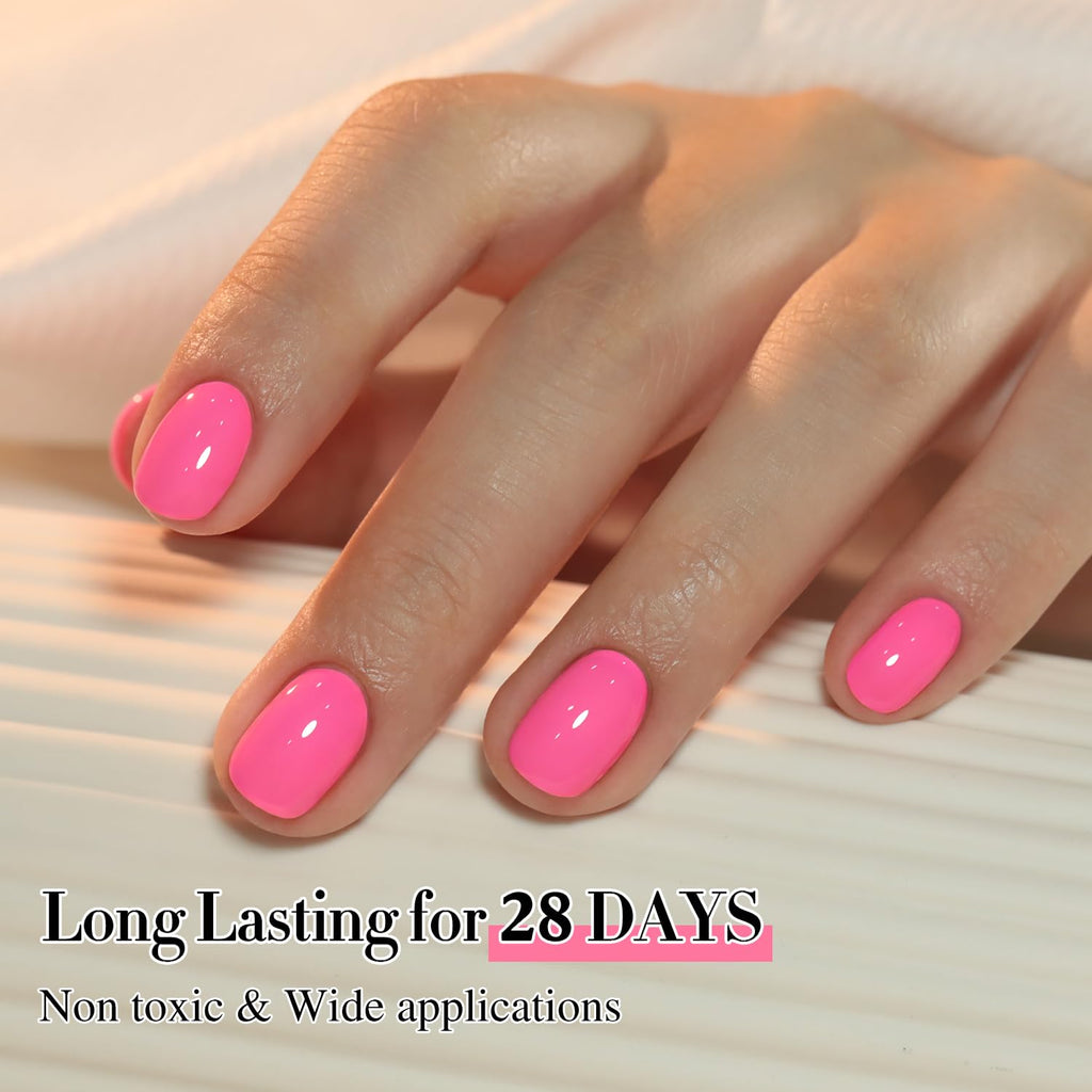 Double Rhythm 0.50 OZ Gel Polish Hema Free Same Color Same Bottle Golden Round Translucent Neutral Natural Milky 15 ML Jelly UV Polish Art DIY at Home (Bright Pink-H1040) : Beauty & Personal Care