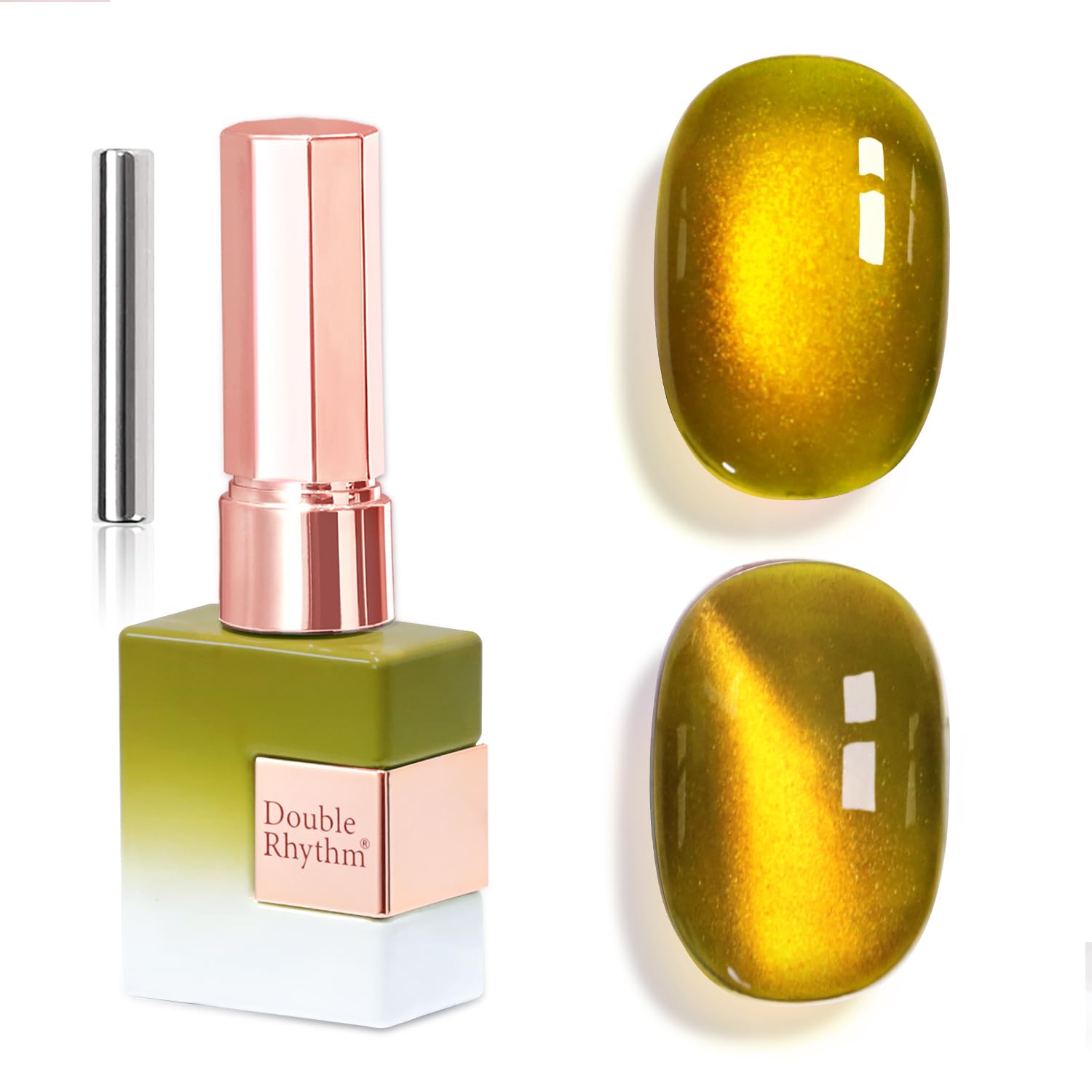 Double Rhythm 0.5 OZ Cat Eye Gel Polish with Magnet 15ML Holographic Glitter Shimmer Translucent Jelly Color Magnetic Polish Salon DIY at Home (Silver-MC1019) : Beauty & Personal Care