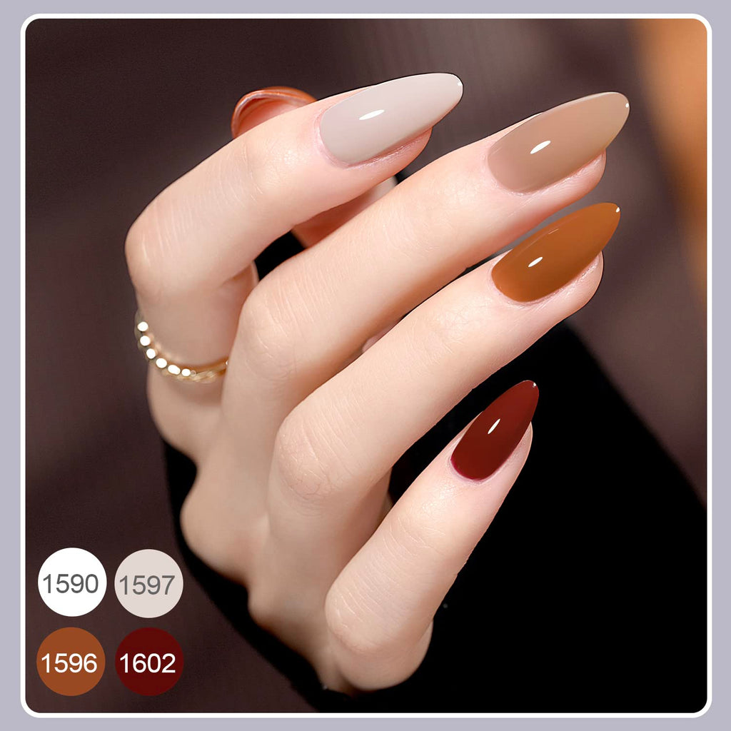 GAOY 42 Pcs Gel Nail Polish Kit. Pink White Red Jelly Nude Colors All Seasons Gel Nail Polish Set with Glossy & Matte Top Coat and Base Coat for DIY Manicure at Home : Beauty & Personal Care