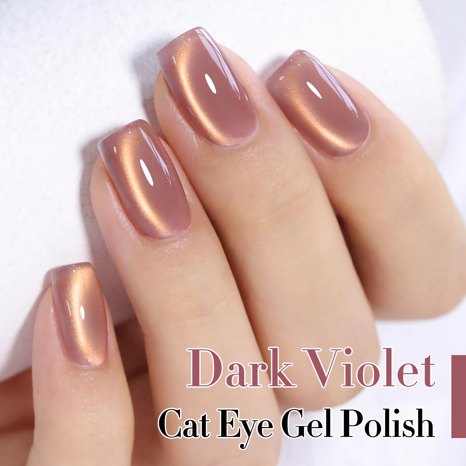 Double Rhythm 15ML Ice Glass Cat Eye Gel Polish with Magnet Holographic Glitter Shimmer Translucent Sheer Color Salon Soak Off Magnetic Nail at Home (Golden Violet-MC1129) : Beauty & Personal Care