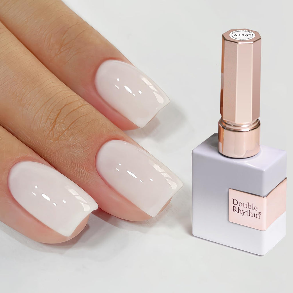 Double Rhythm 15ML Gel Nail Polish Pure Sheer Same Color Same Bottle Gel Polish Art Manicure Salon DIY at Home for Women (Milky White-A1075) : Beauty & Personal Care