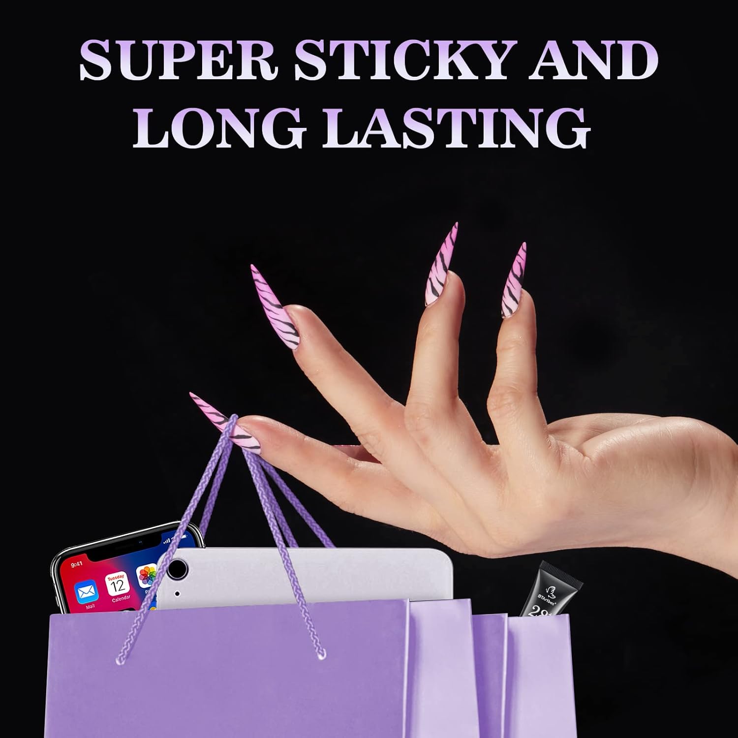 BTArtbox Nail Adhesive Tabs for Press On Nails - 10 Sheets 15 Sizes Ultra Thin & Waterproof Nail Stickers for Fake Nails. 300PCS Double Sided Jelly Nail Sticky Tabs for Manicure : Beauty & Personal Care