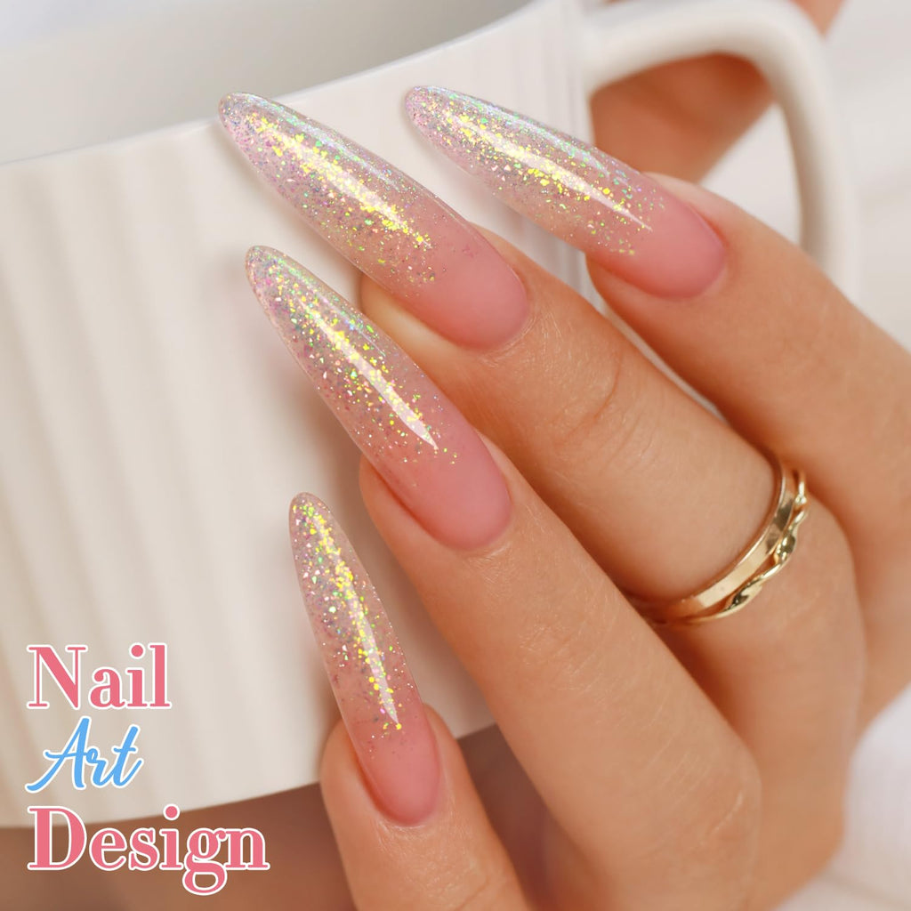 Double Rhythm 0.5Oz Glitter Gel Polish Shimmer Reflective Color for Nail Art Salon DIY Soak Off 15ml Nail Lamp Gel Polish at Home (Pink-B1161) : Beauty & Personal Care