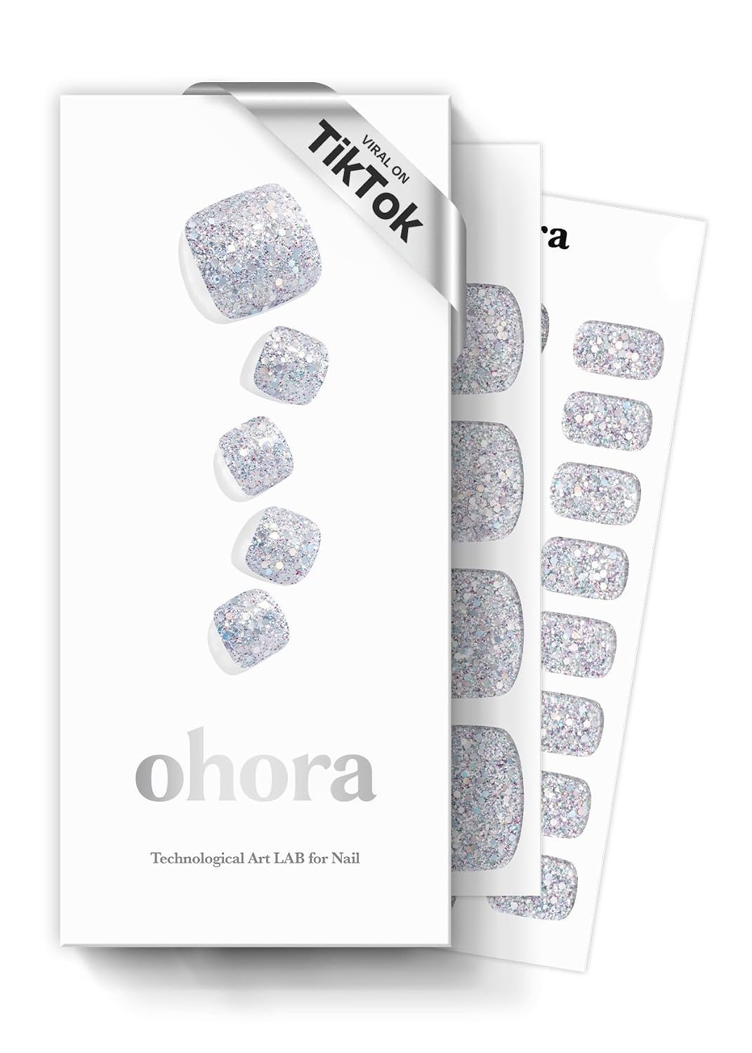ohora Semi Cured Gel Pedi Strips (P Basic Pedicure no.3) - White. Solid. Works with UV/LED Lamps. Salon-Quality. Long Lasting. Easy to Apply & Remove - Includes 2 Prep Pads. Nail File & Wooden Stick : Beauty & Personal Care