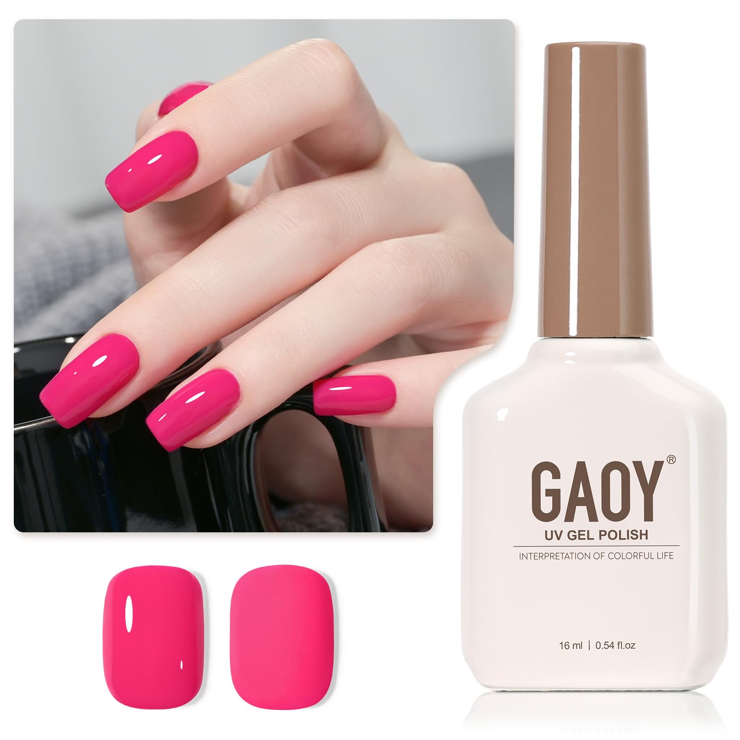 GAOY Sheer Light Pink Gel Nail Polish. 16ml Jelly Milky White Peach Translucent Color 1352 UV Light Cure Gel Polish for Nail Art DIY Manicure and Pedicure at Home : Beauty & Personal Care
