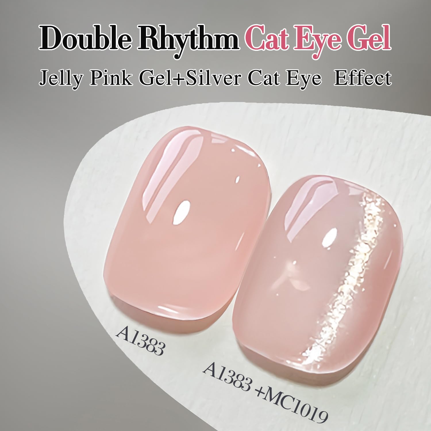 Double Rhythm 0.5 OZ Cat Eye Gel Polish with Magnet 15ML Holographic Glitter Shimmer Translucent Jelly Color Magnetic Polish Salon DIY at Home (Silver-MC1019) : Beauty & Personal Care