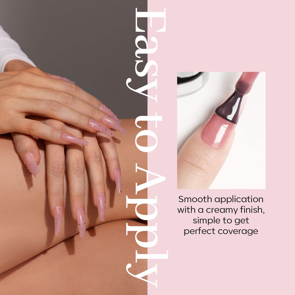 modelones Pink Gel Nail Polish Jelly Nude Pink Gel Polish French Tip Base Colors Translucent Soak Off U V Soap Nails for Nail Art Manicure at Home 15ML : Beauty & Personal Care