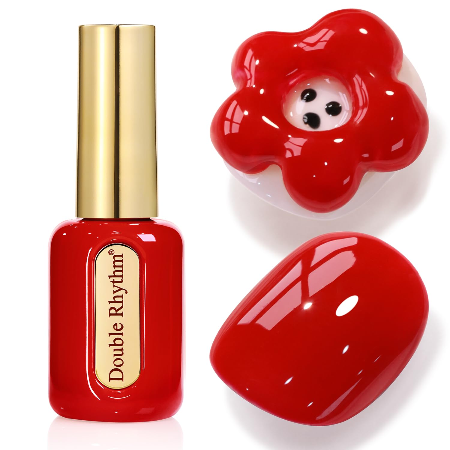 Double Rhythm 0.50 OZ Gel Polish Hema Free Same Color Same Bottle Golden Round Translucent Neutral Natural Milky 15 ML Jelly UV Polish Art DIY at Home (Bright Pink-H1040) : Beauty & Personal Care