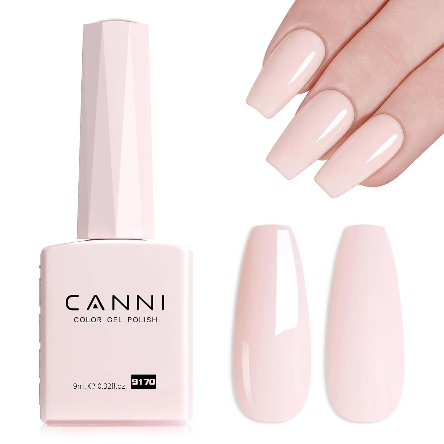 CANNI Light Pink Gel Nail Polish. 1Pcs Baby Pink Gel Polish Soft Pale Color High Gloss Soak Off U V Nail Manicure Salon DIY : Beauty & Personal Care