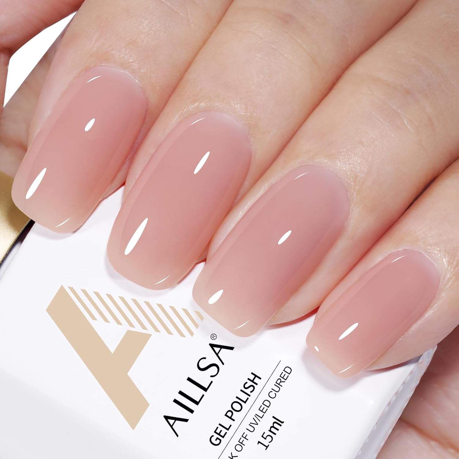 AILLSA Milky Pink Nude Gel Nail Polish. 15ml Translucent Soak Off UV LED Light Cure Gel Polish. Long Lasting for French Nail Art Salon DIY Manicure at Home : Beauty & Personal Care