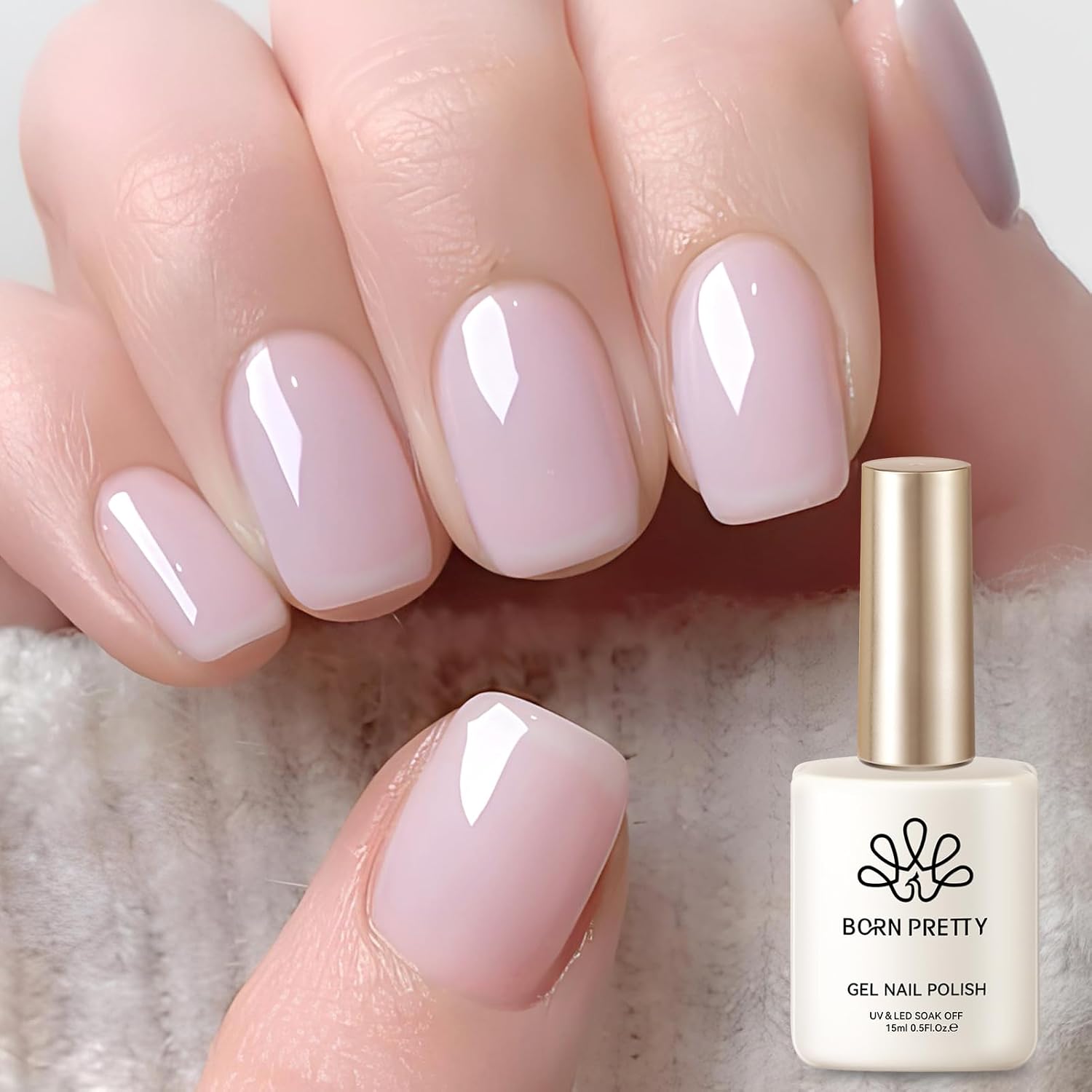 Born Pretty Milky White Gel Nail Polish Jelly White Sheer Translucent Neutral Gel Polish Soak Off Nail Art Gel 15ml. 0.54 Fl Oz : Beauty & Personal Care