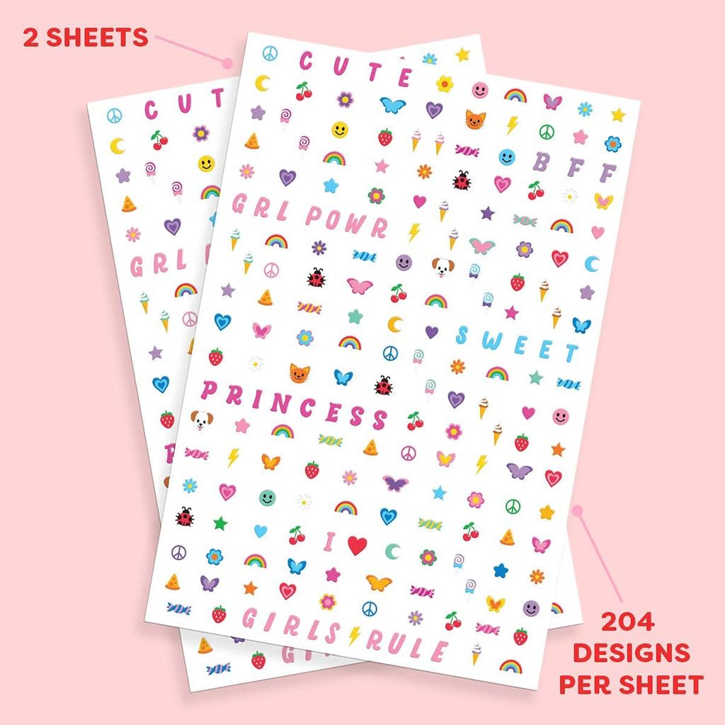 xo. Fetti Kids Nail Stickers - 816 Decals | Birthday Girl Party Favors. DIY Home Activity. Gift. Cute Nail Transfer. Groovy. Princess. Girl Power. Easter Basket : Beauty & Personal Care
