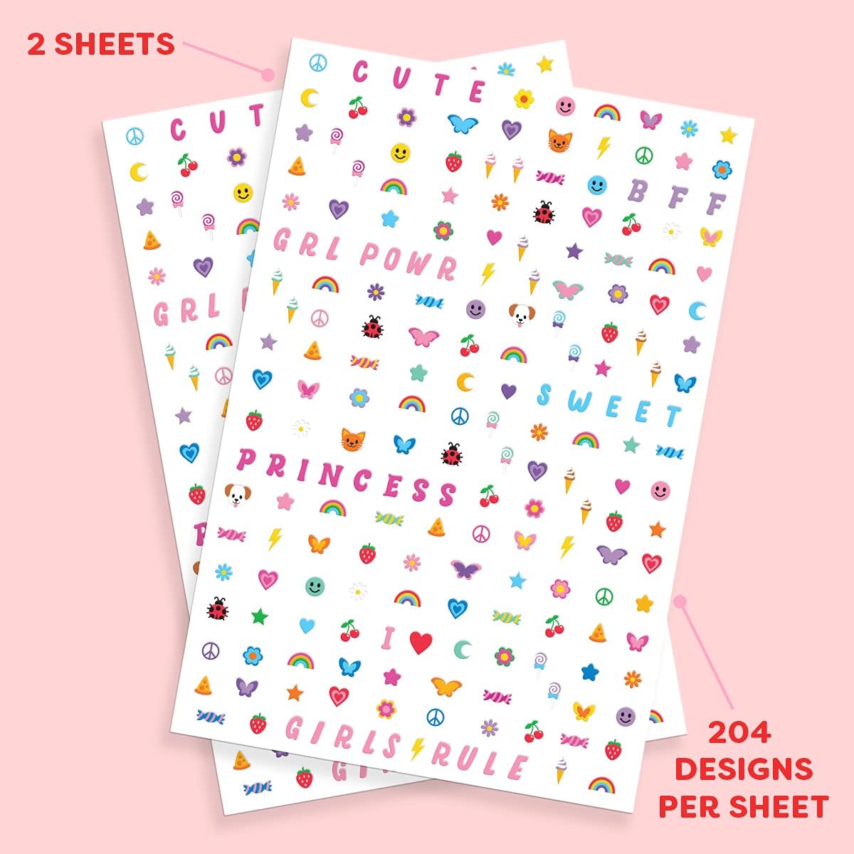 xo. Fetti Kids Nail Stickers - 816 Decals | Birthday Girl Party Favors. DIY Home Activity. Gift. Cute Nail Transfer. Groovy. Princess. Girl Power. Easter Basket : Beauty & Personal Care